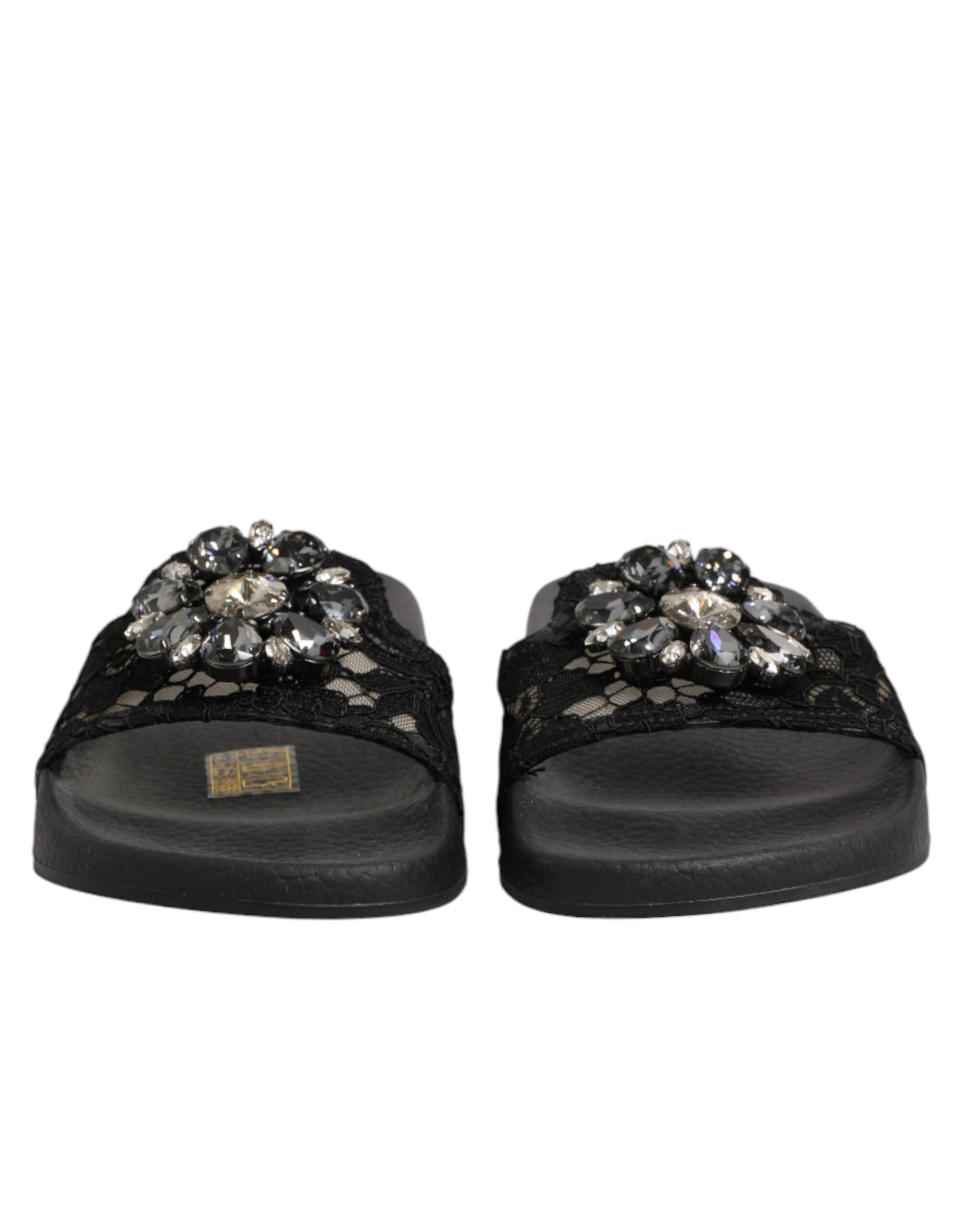 Dolce & Gabbana Black Devotion Matelassé Leather Slides-3