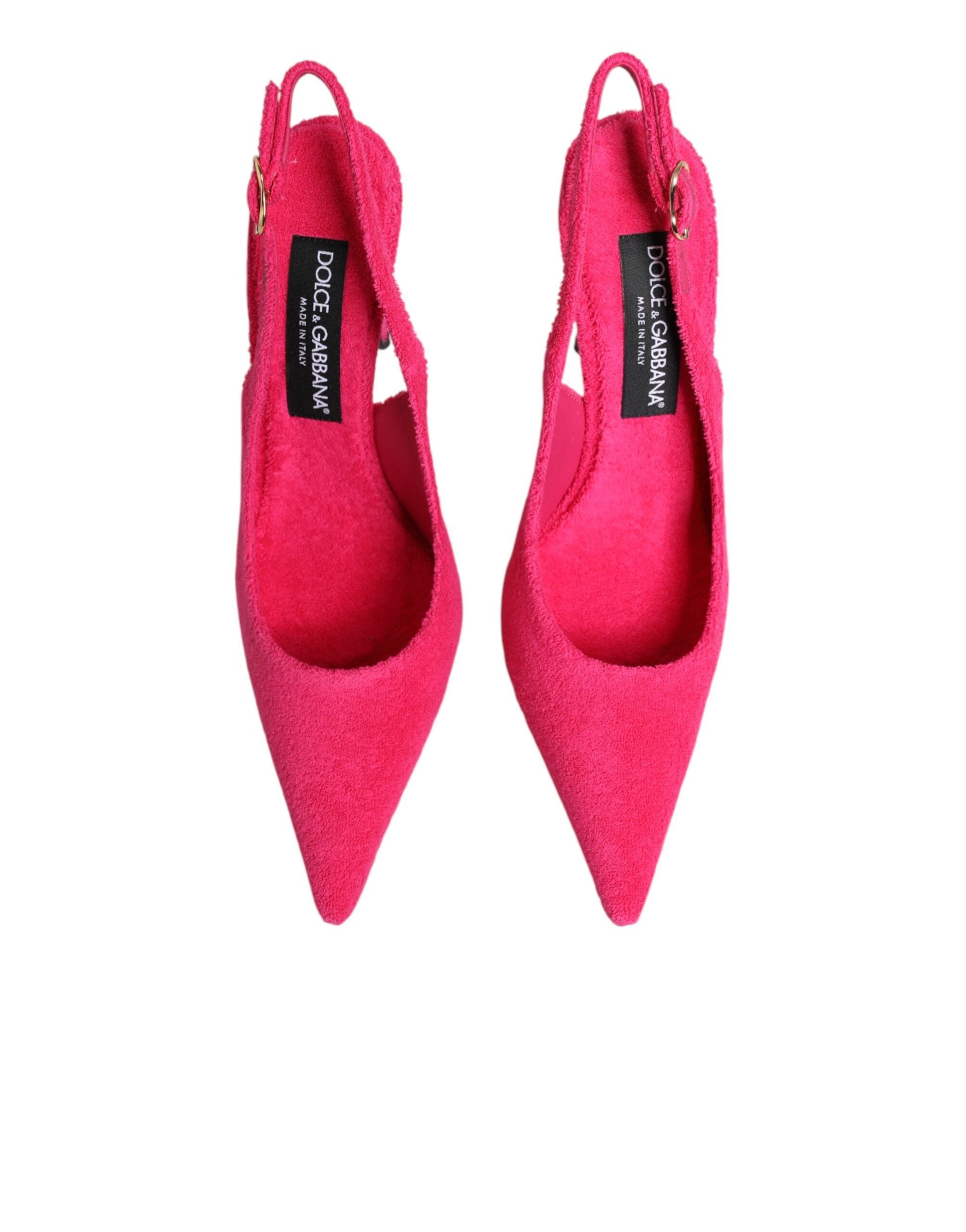Dolce & Gabbana Pinkfarbene Wildleder-High-Heels mit Slingback-4