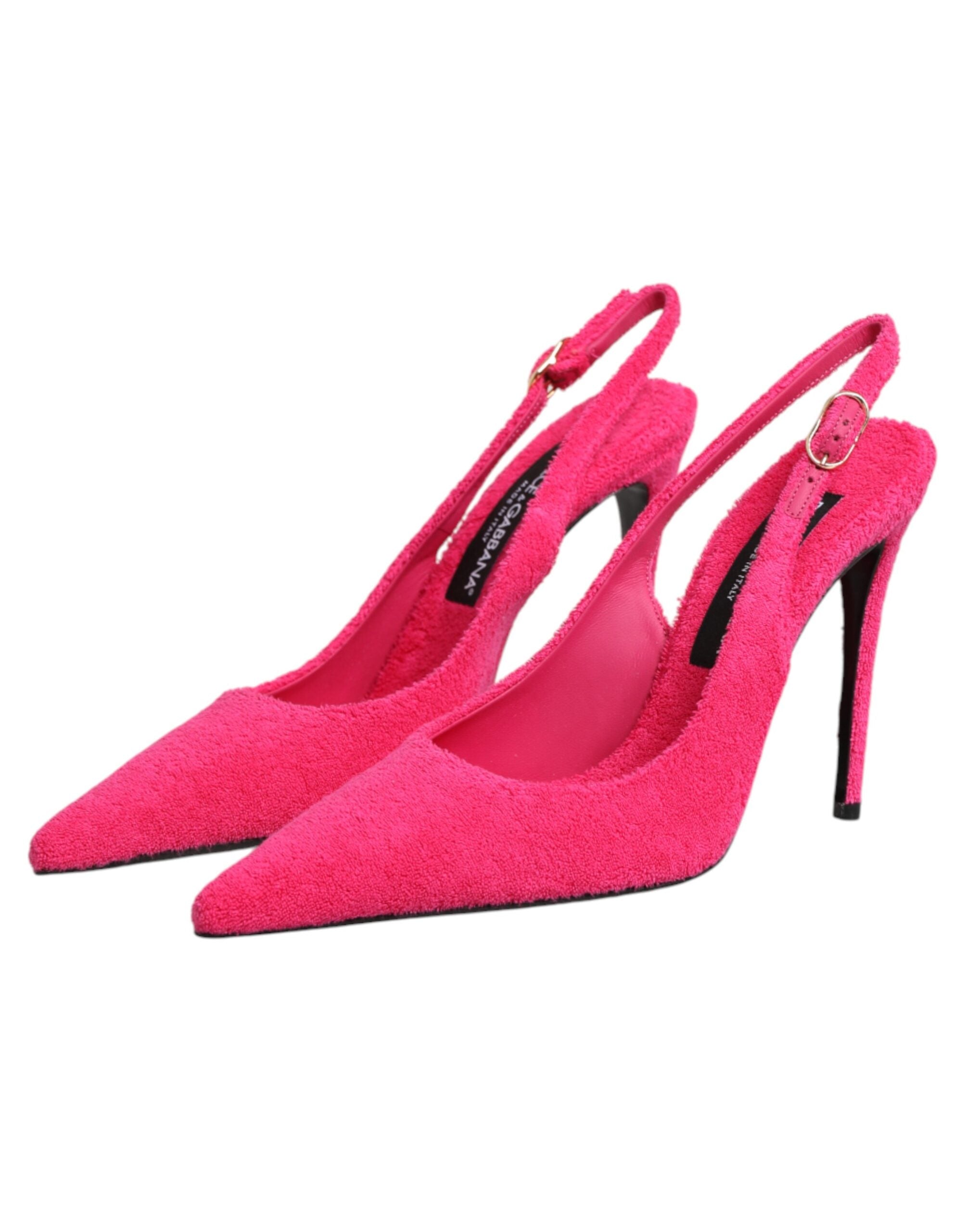 Dolce & Gabbana Pinkfarbene Wildleder-High-Heels mit Slingback-5