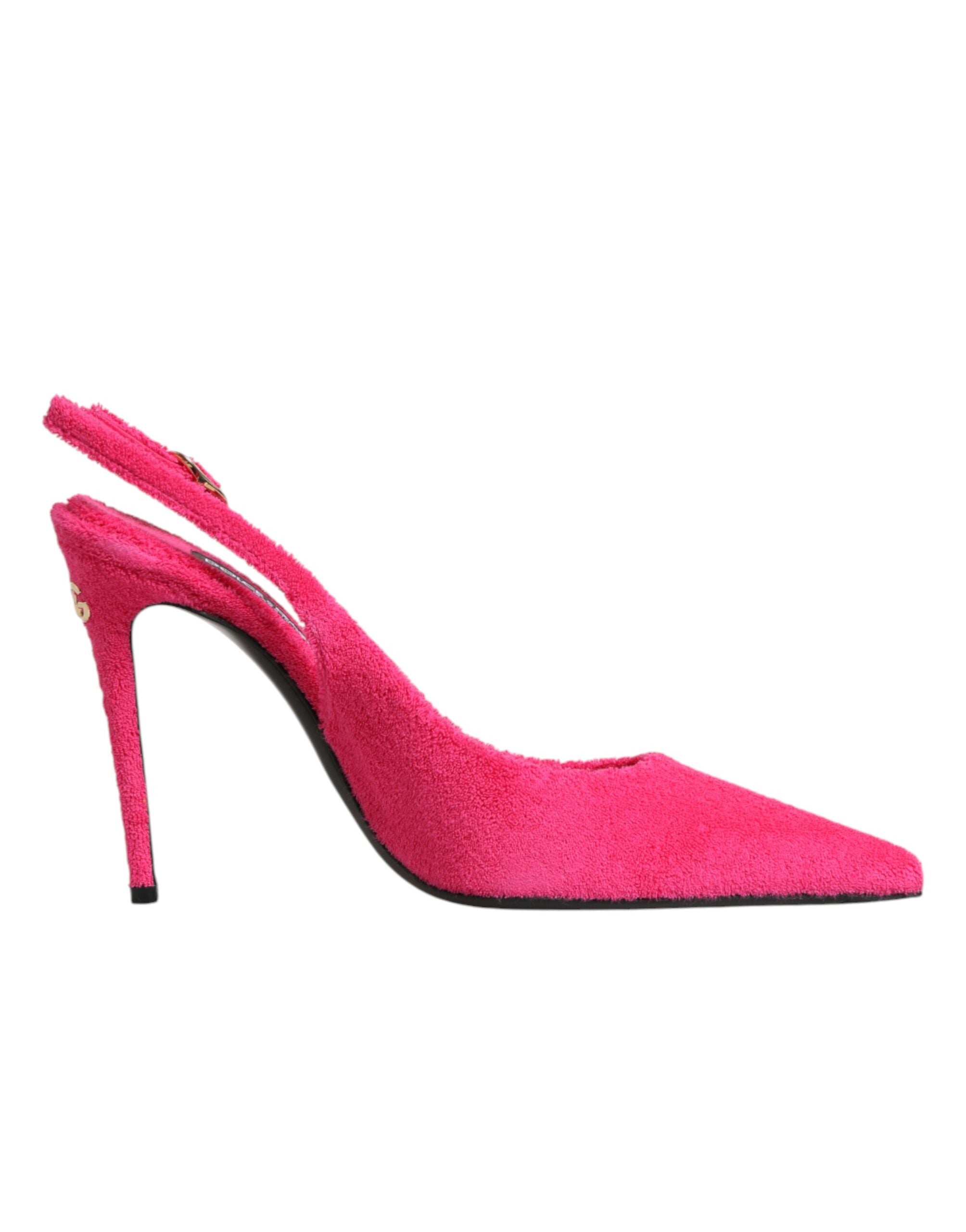 Dolce & Gabbana Pinkfarbene Wildleder-High-Heels mit Slingback-2