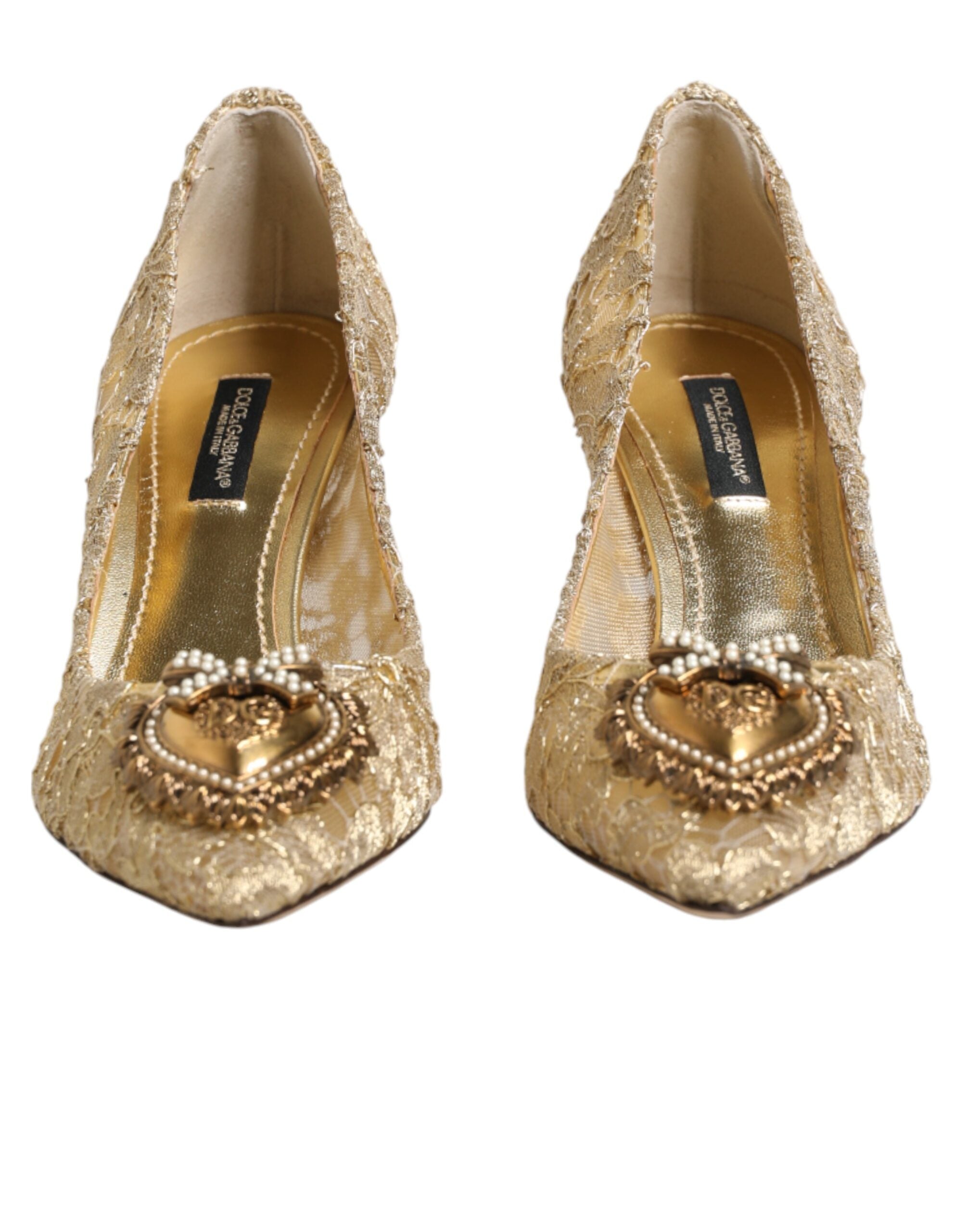 Dolce & Gabbana Goldene Taormina-Spitzen-DEVOTION-Pumps-3