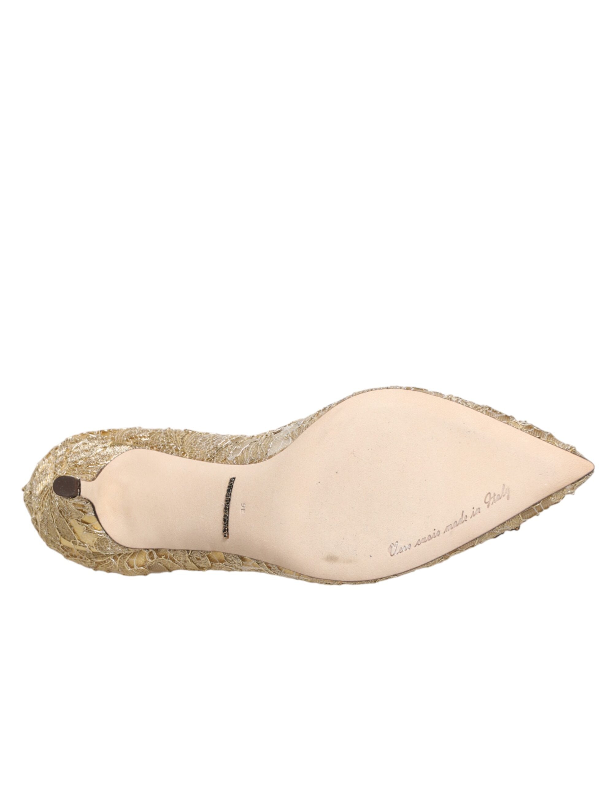 Dolce & Gabbana Goldene Taormina-Spitzen-DEVOTION-Pumps-8