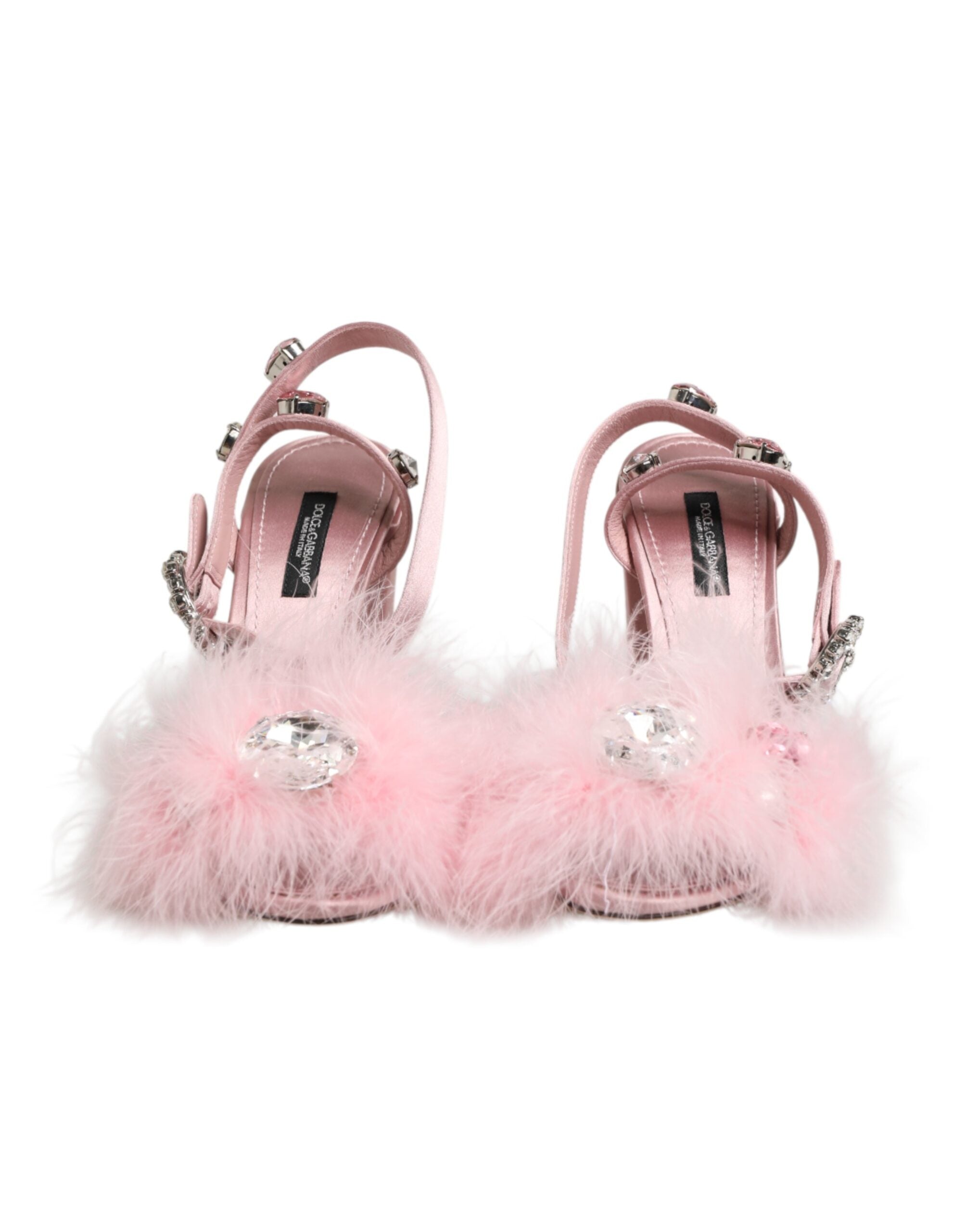 Dolce & Gabbana Pinke Sandalen mit Pailletten und Knöchelriemen-3