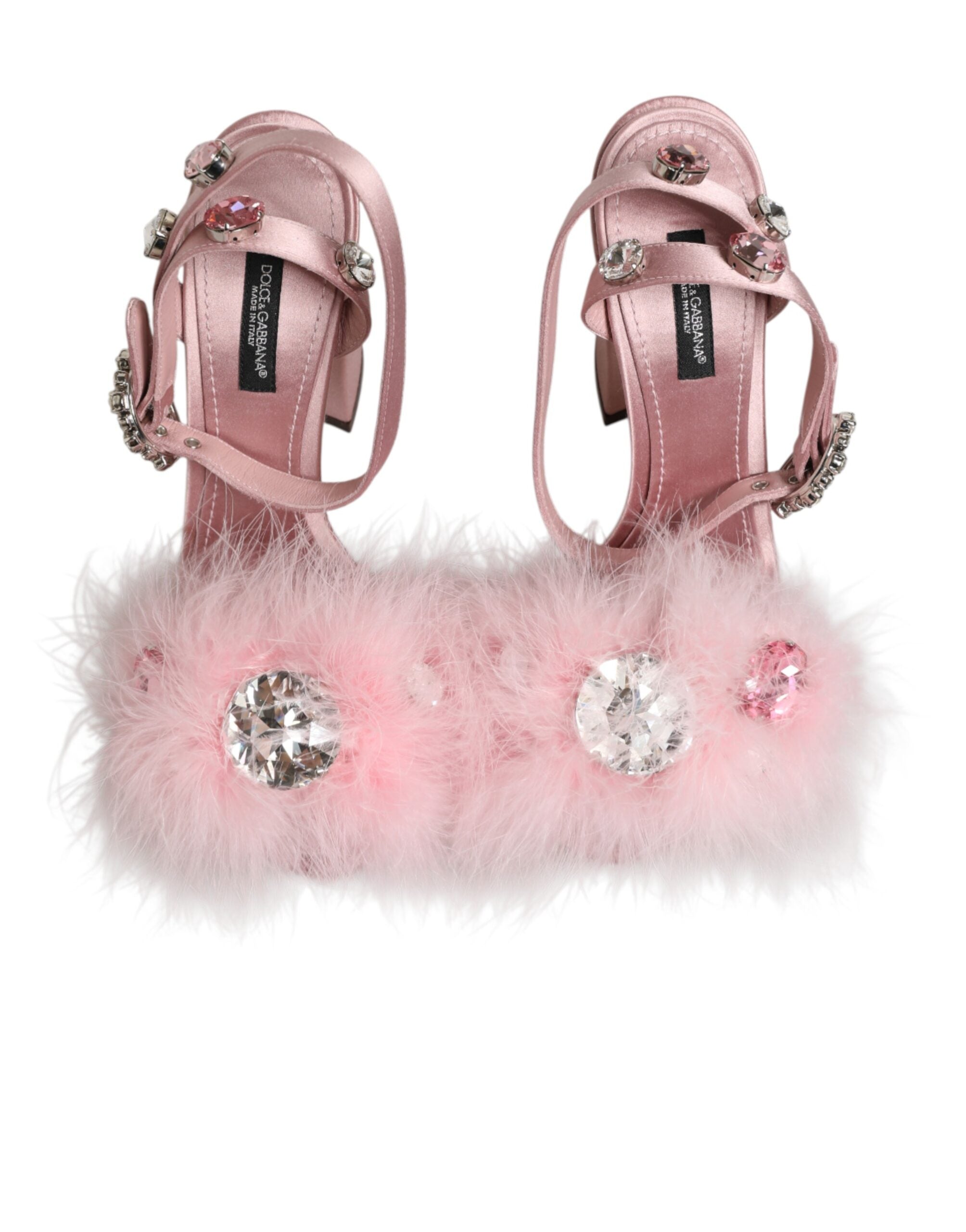 Dolce & Gabbana Pinke Sandalen mit Pailletten und Knöchelriemen-4