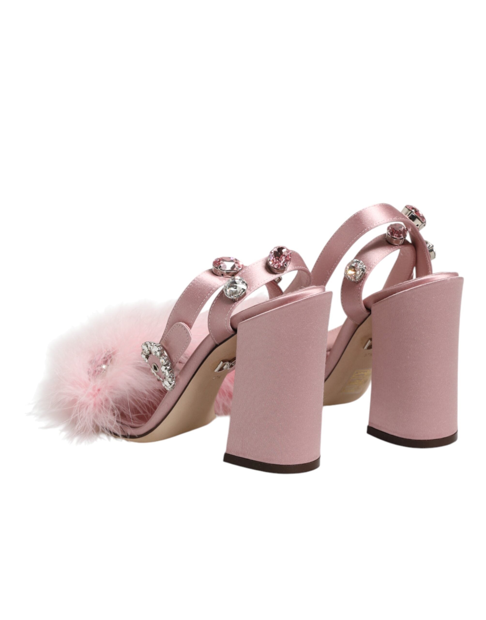 Dolce & Gabbana Pinke Sandalen mit Pailletten und Knöchelriemen-6