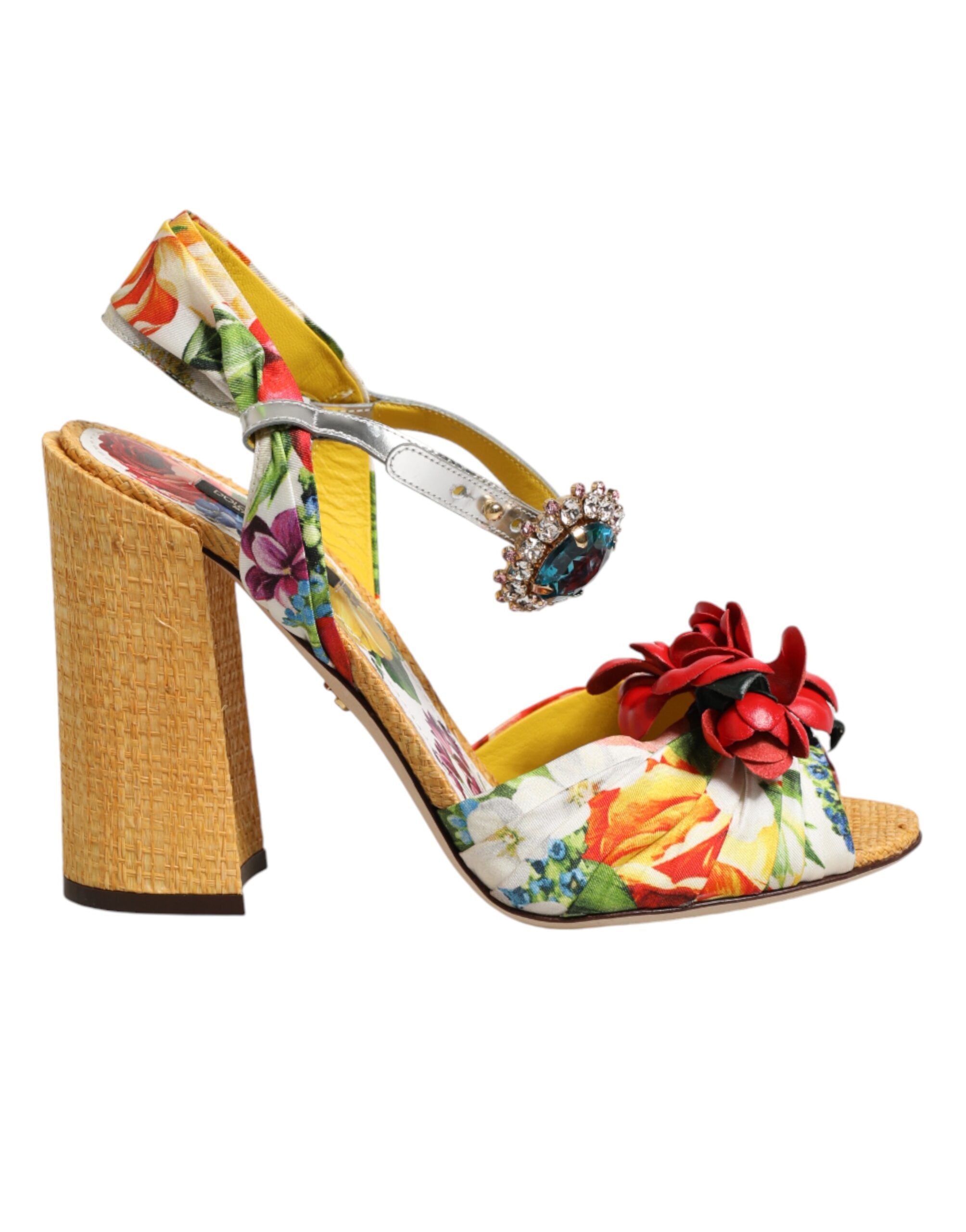 Dolce & Gabbana Sandalen mit floralem Kristallbesatz in Multicolor-1