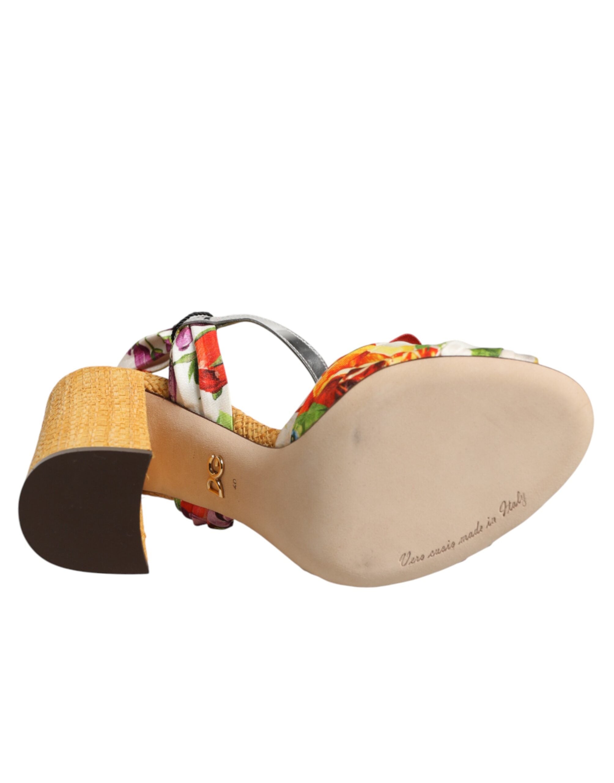 Dolce & Gabbana Sandalen mit floralem Kristallbesatz in Multicolor-8