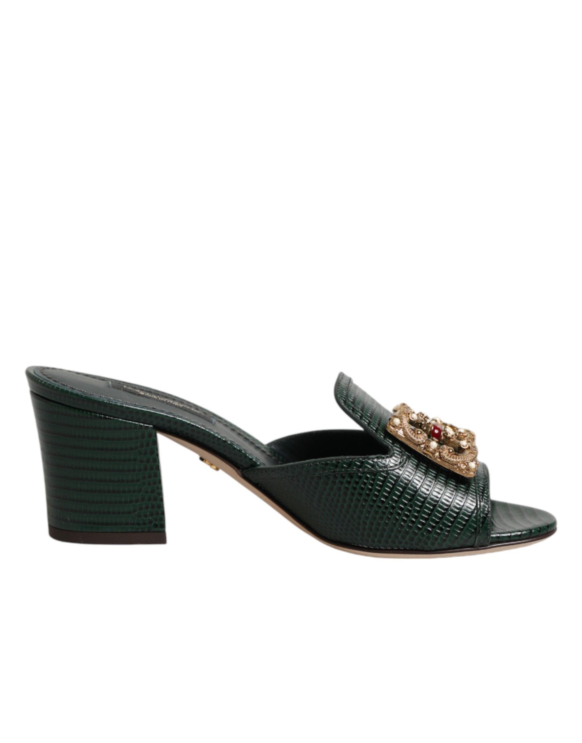Dolce & Gabbana Green DG Amore Heeled Mules-2