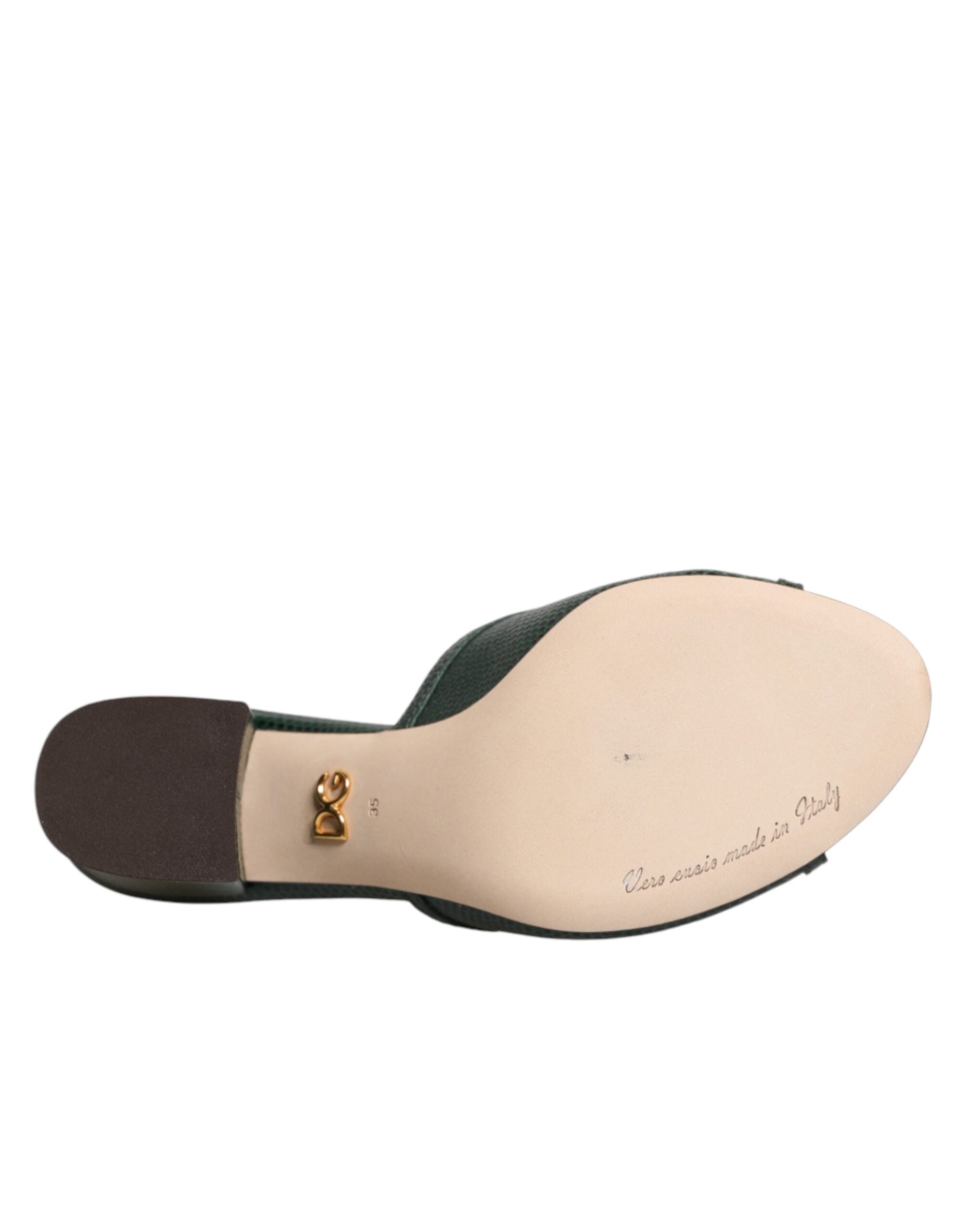 Dolce & Gabbana Green DG Amore Heeled Mules-8