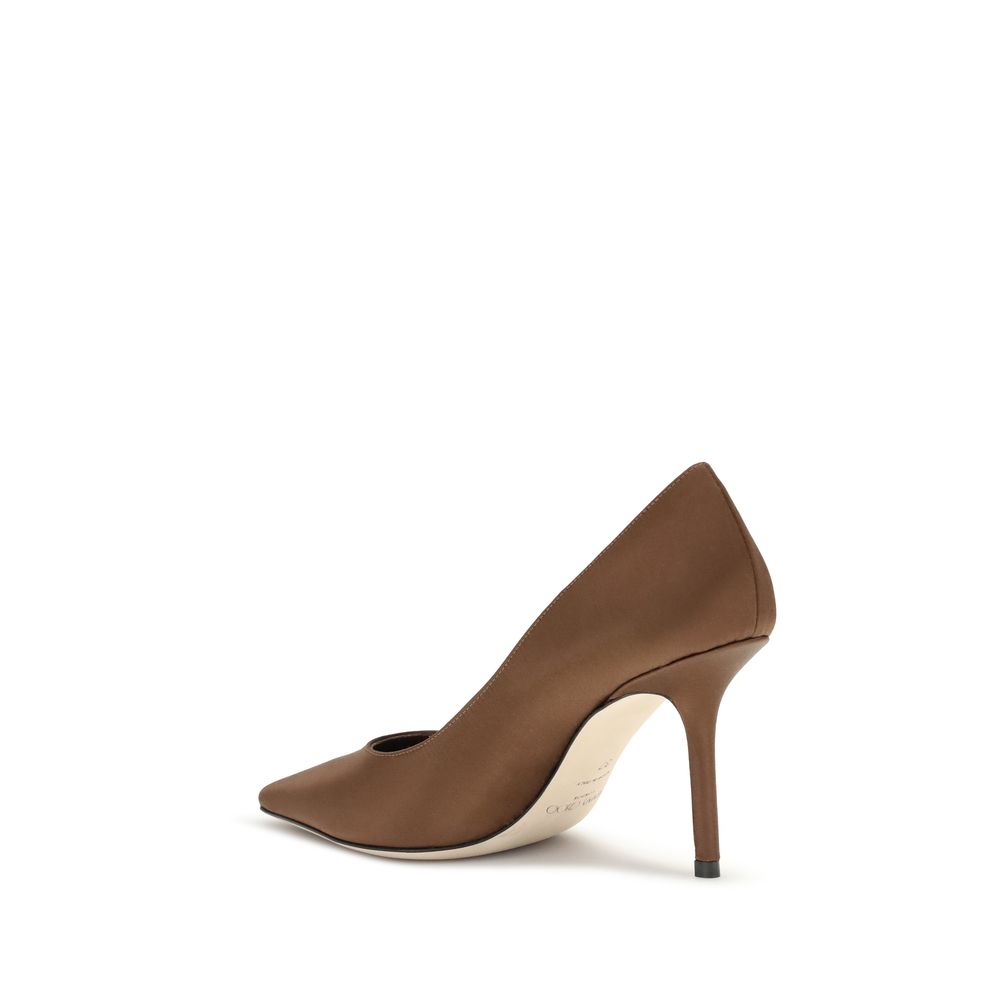 Jimmy Choo Brown Silk Pumps-3