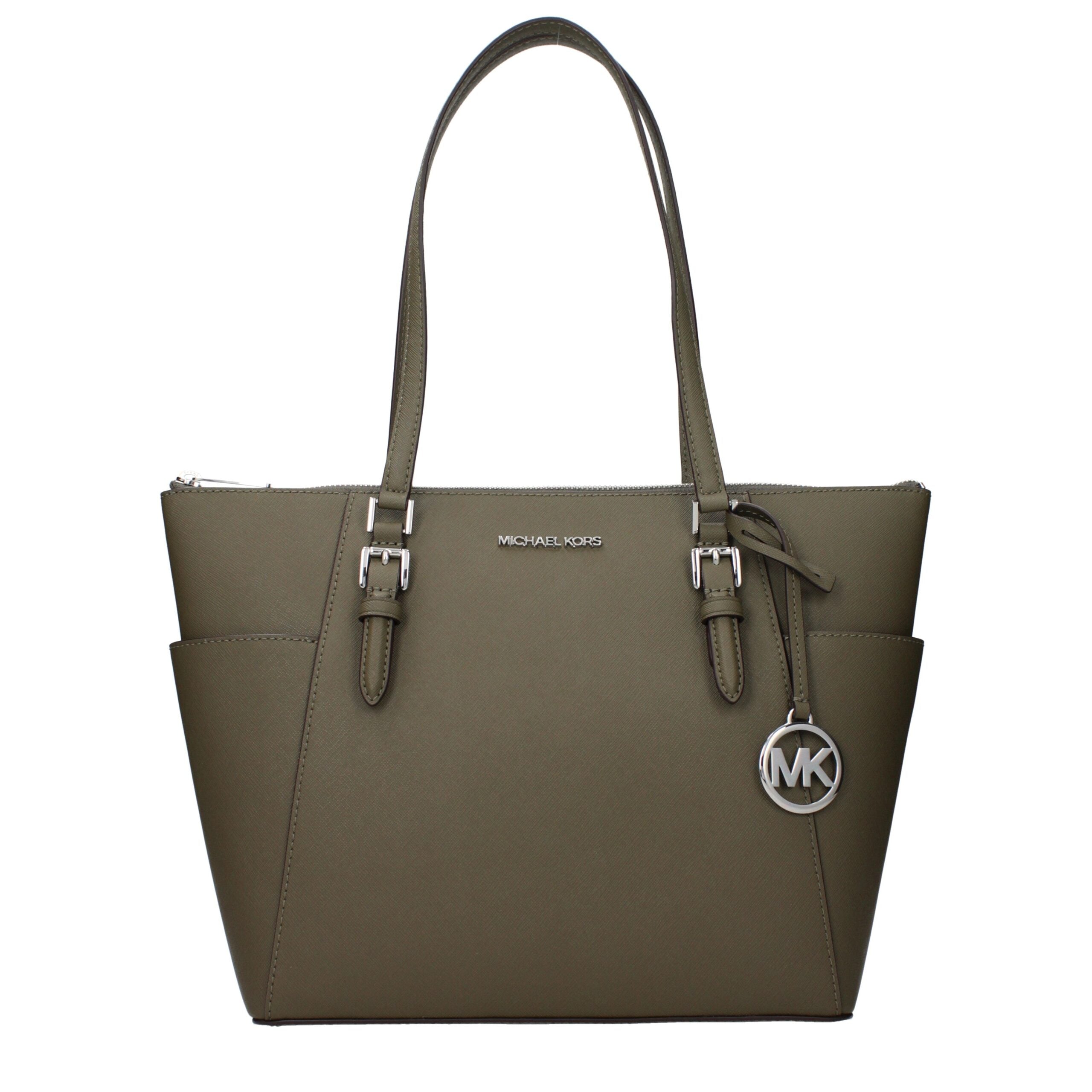 Michael Kors Grüne Leder Schultertasche-1