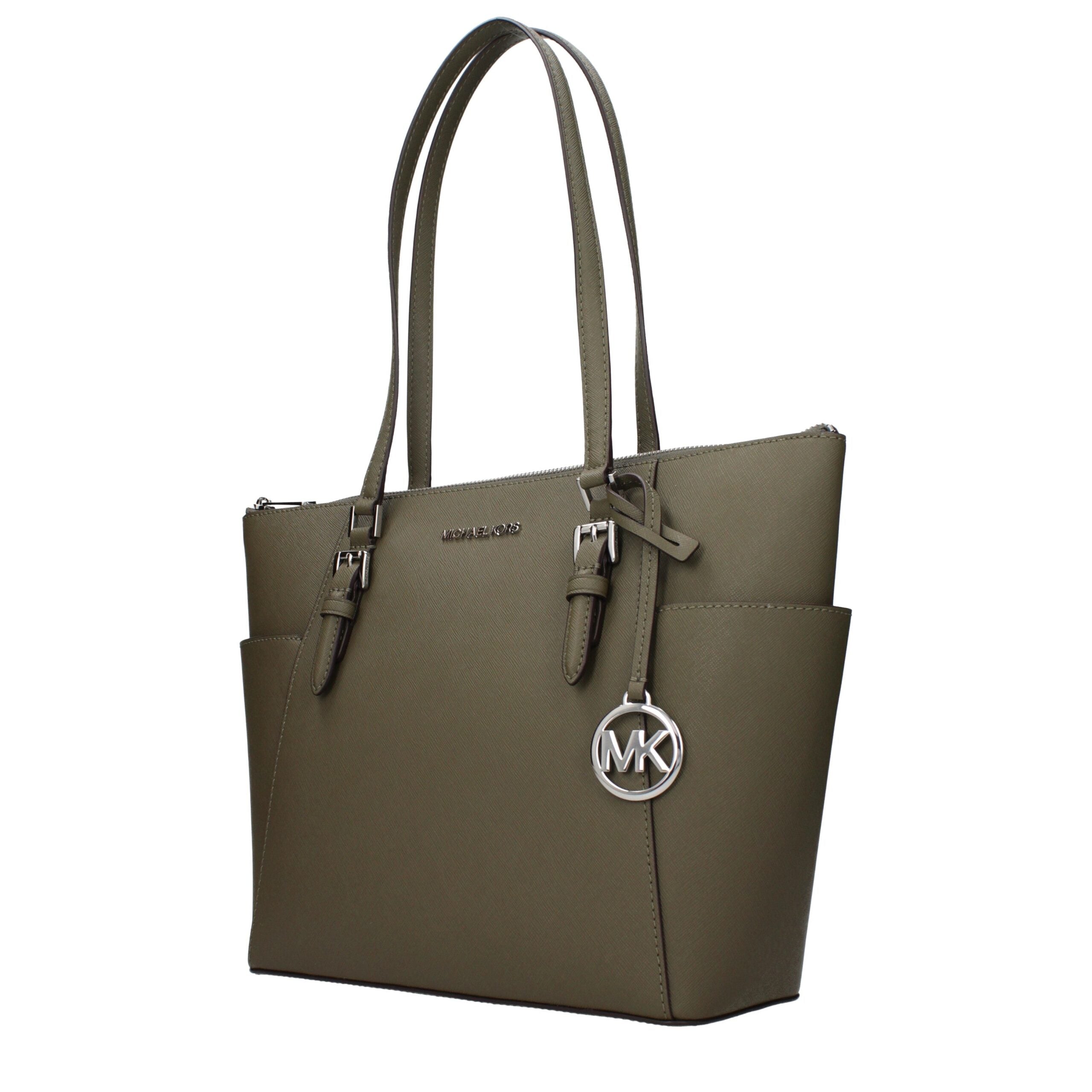 Michael Kors Grüne Leder Schultertasche-2