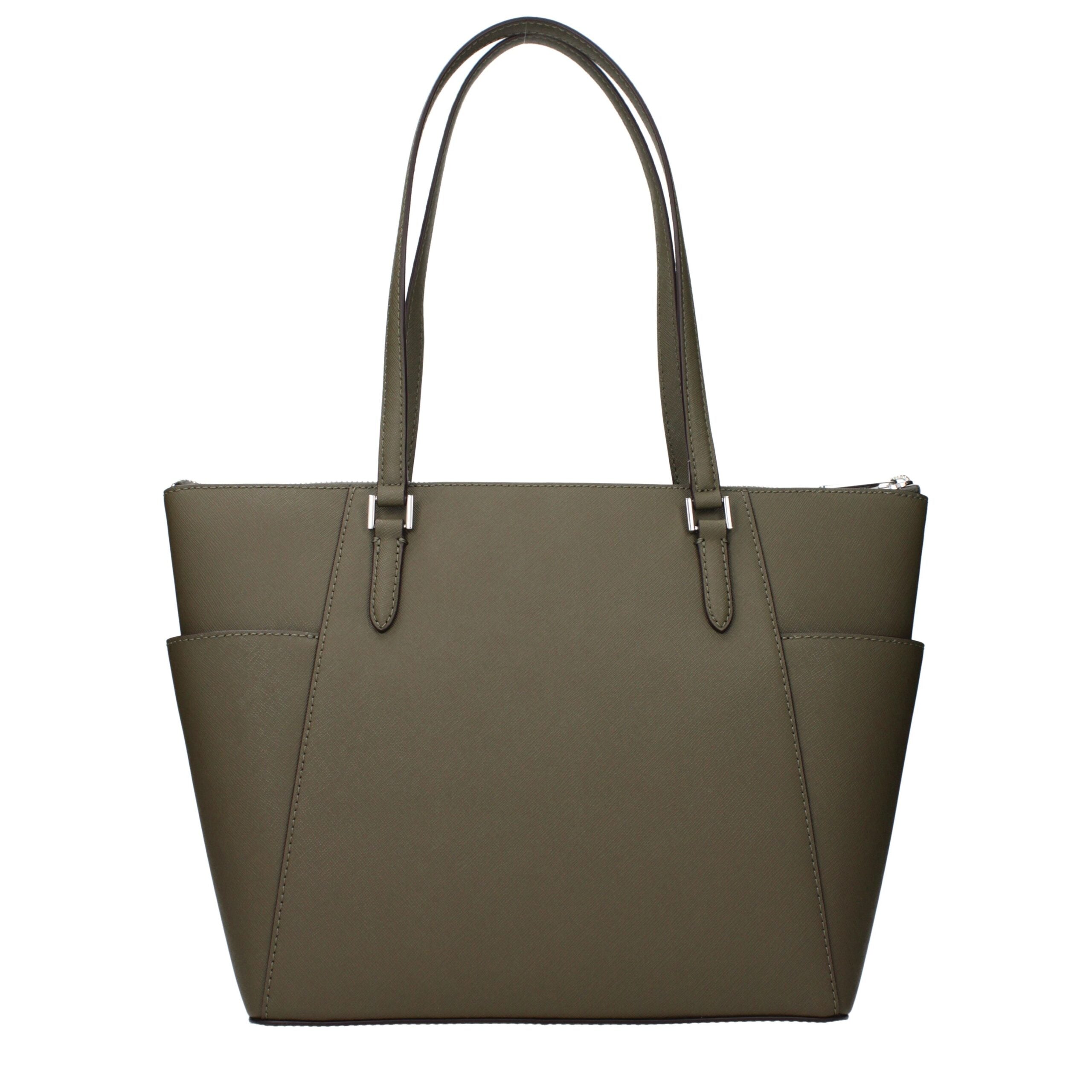 Michael Kors Grüne Leder Schultertasche-3