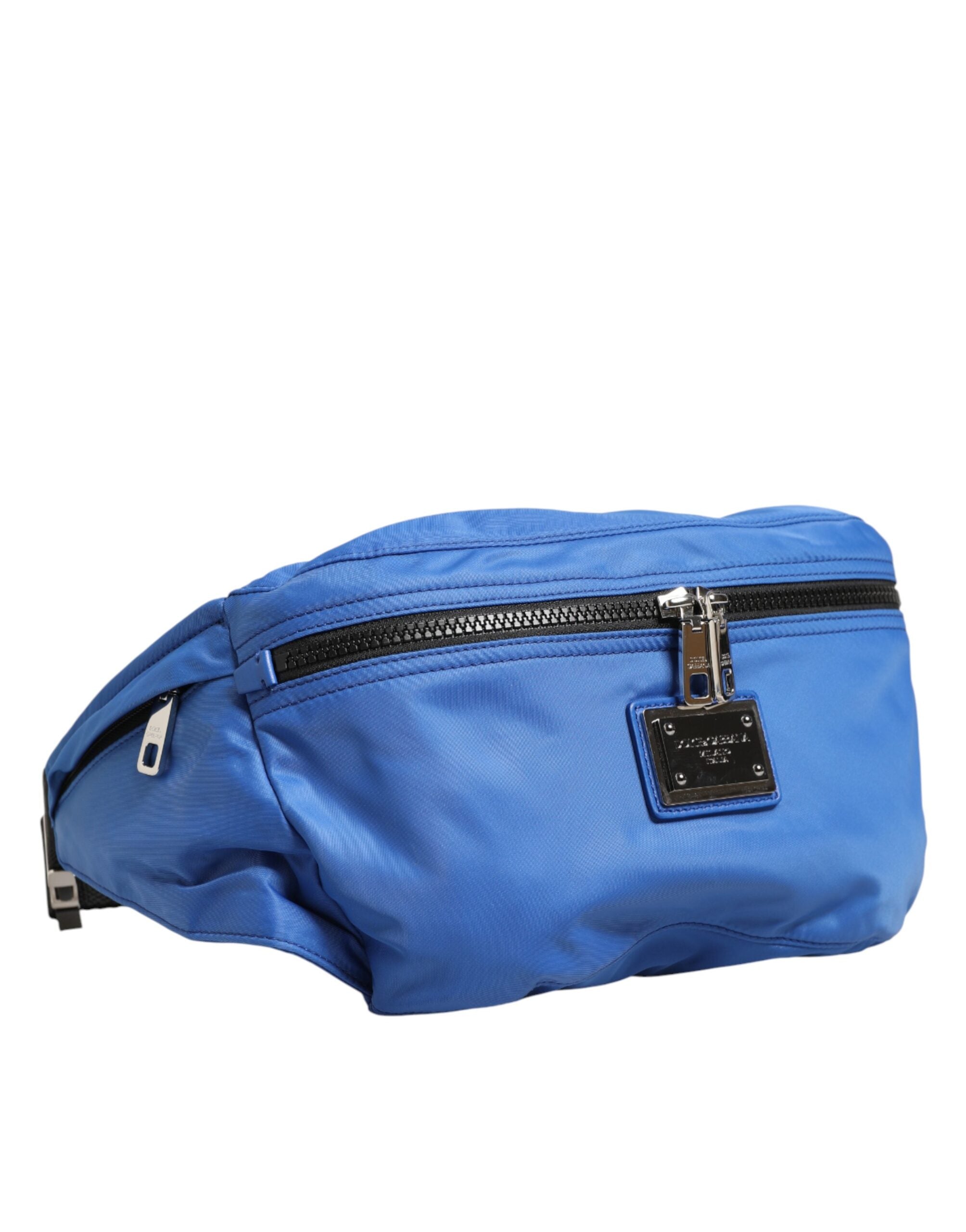 Riñonera de nailon con placa del logotipo azul de Dolce & Gabbana para hombre-3