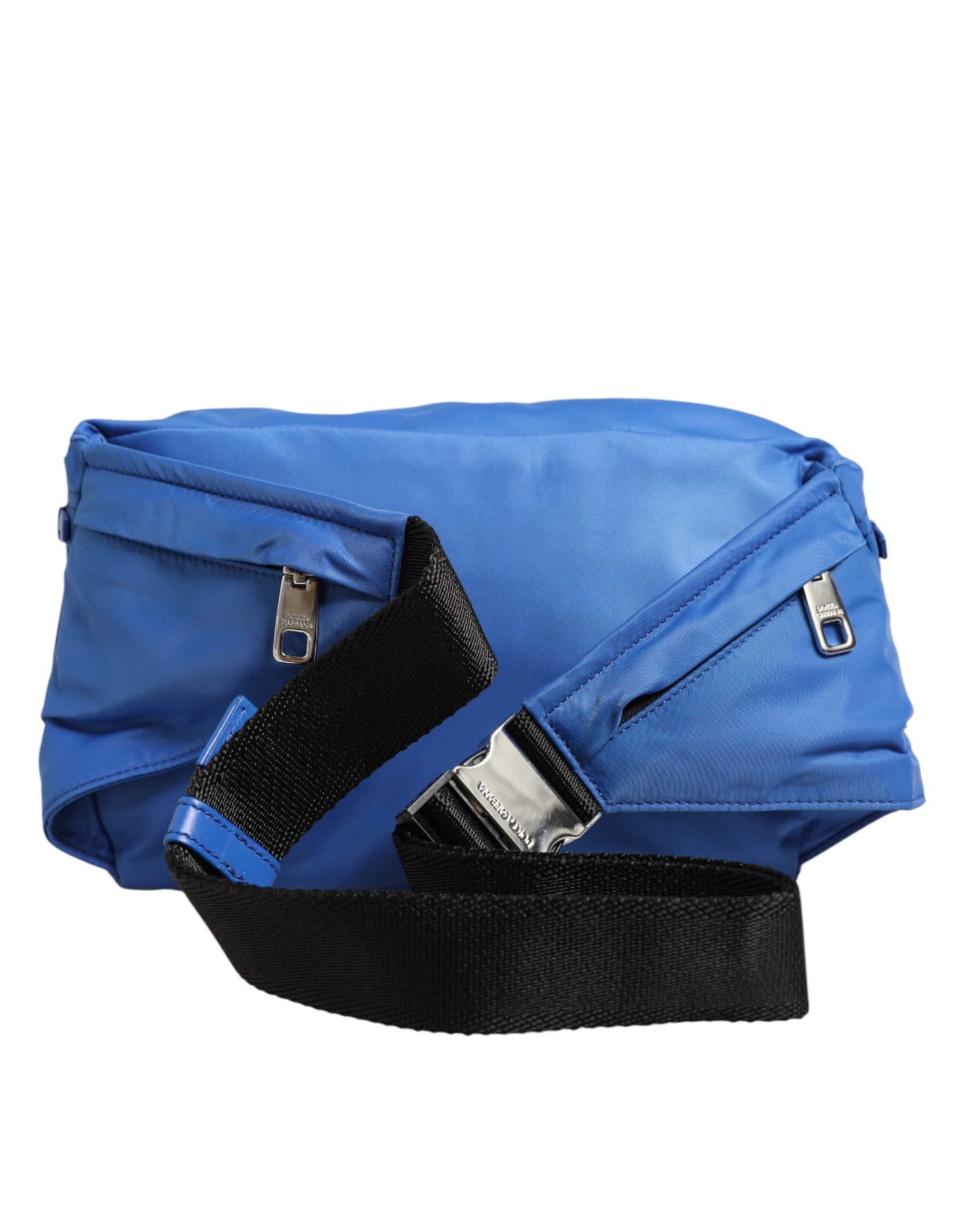 Riñonera de nailon con placa del logotipo azul de Dolce & Gabbana para hombre-4