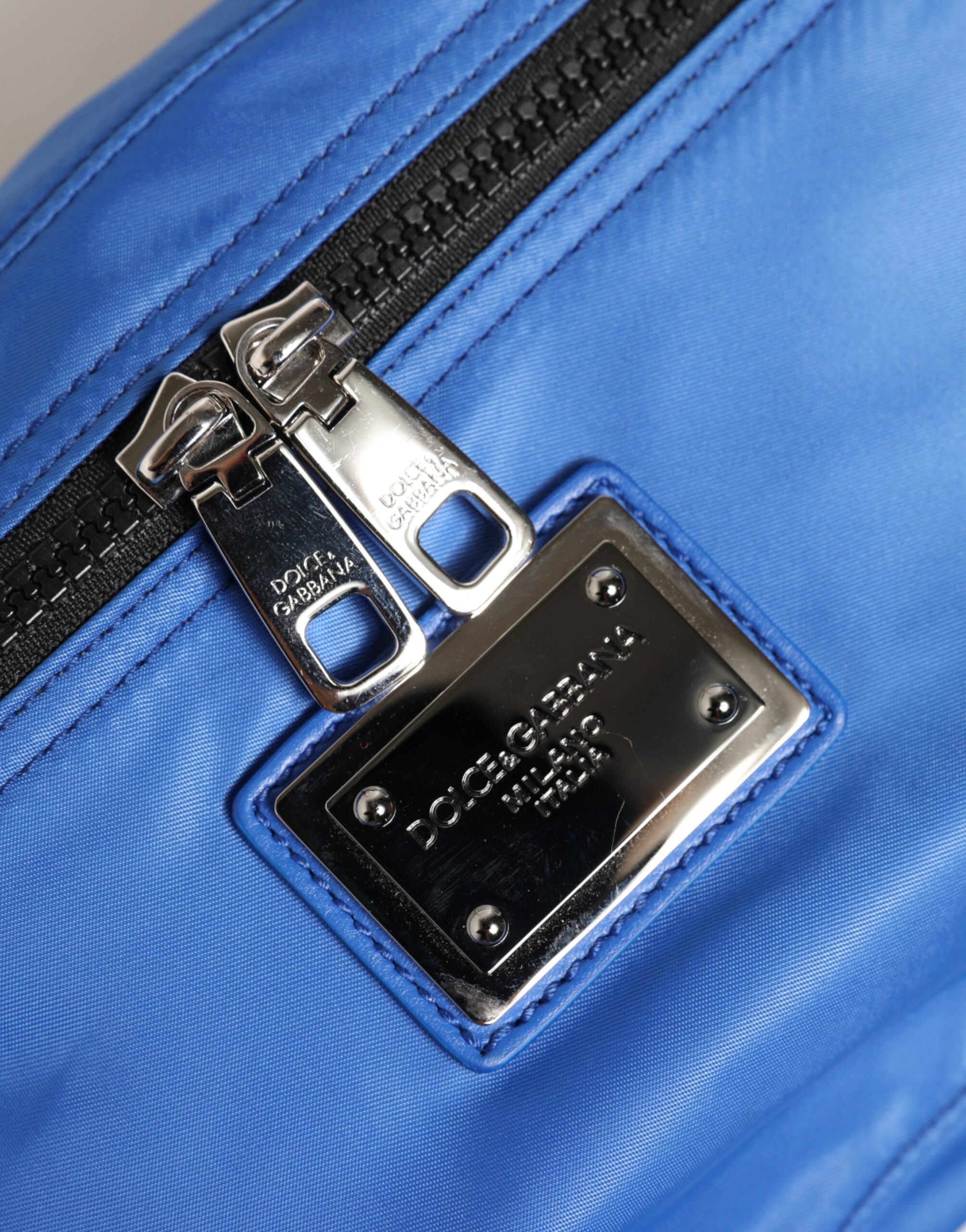 Riñonera de nailon con placa del logotipo azul de Dolce & Gabbana para hombre-6
