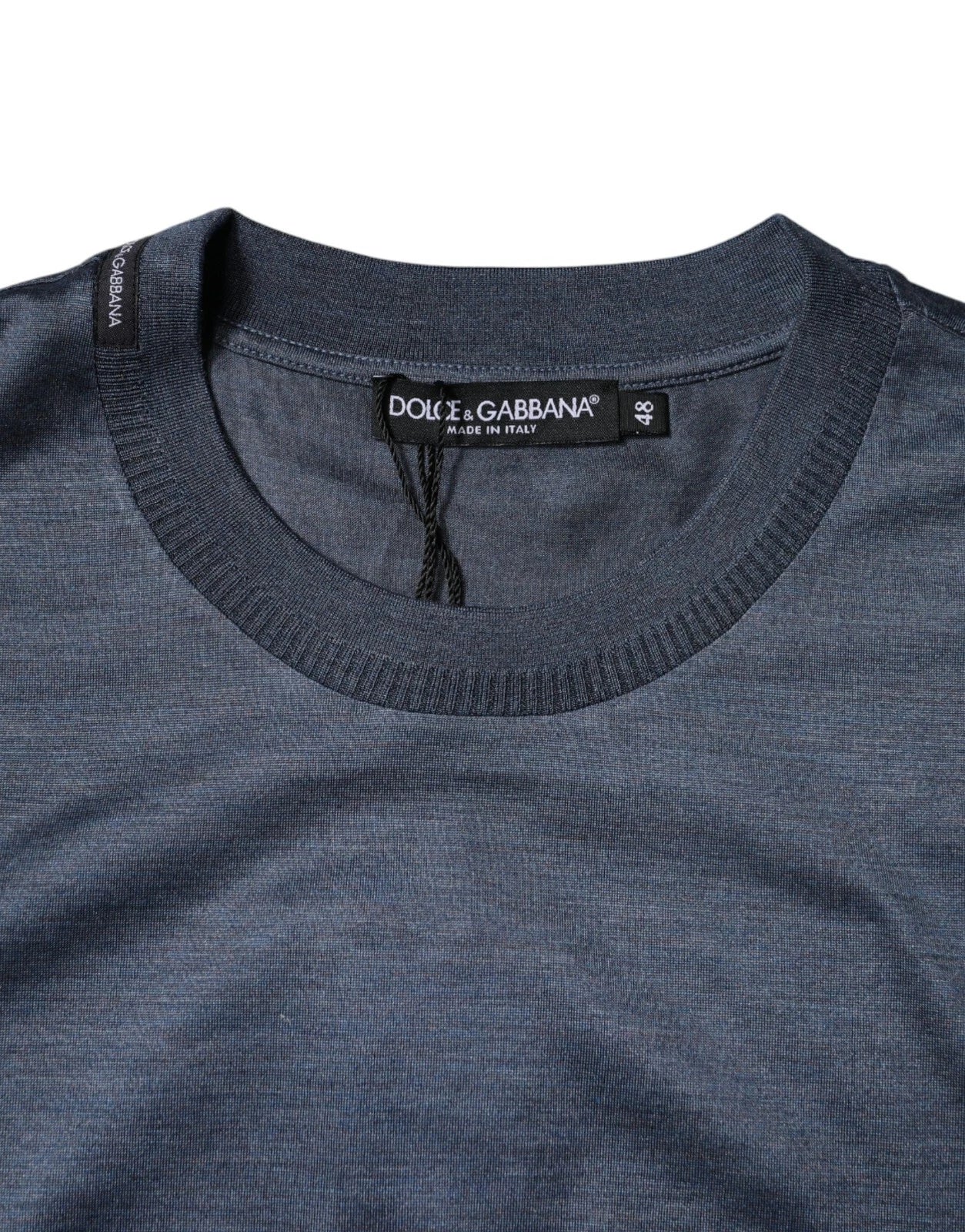 Camiseta de seda Dolce & Gabbana con cuello redondo y manga corta para hombre-4