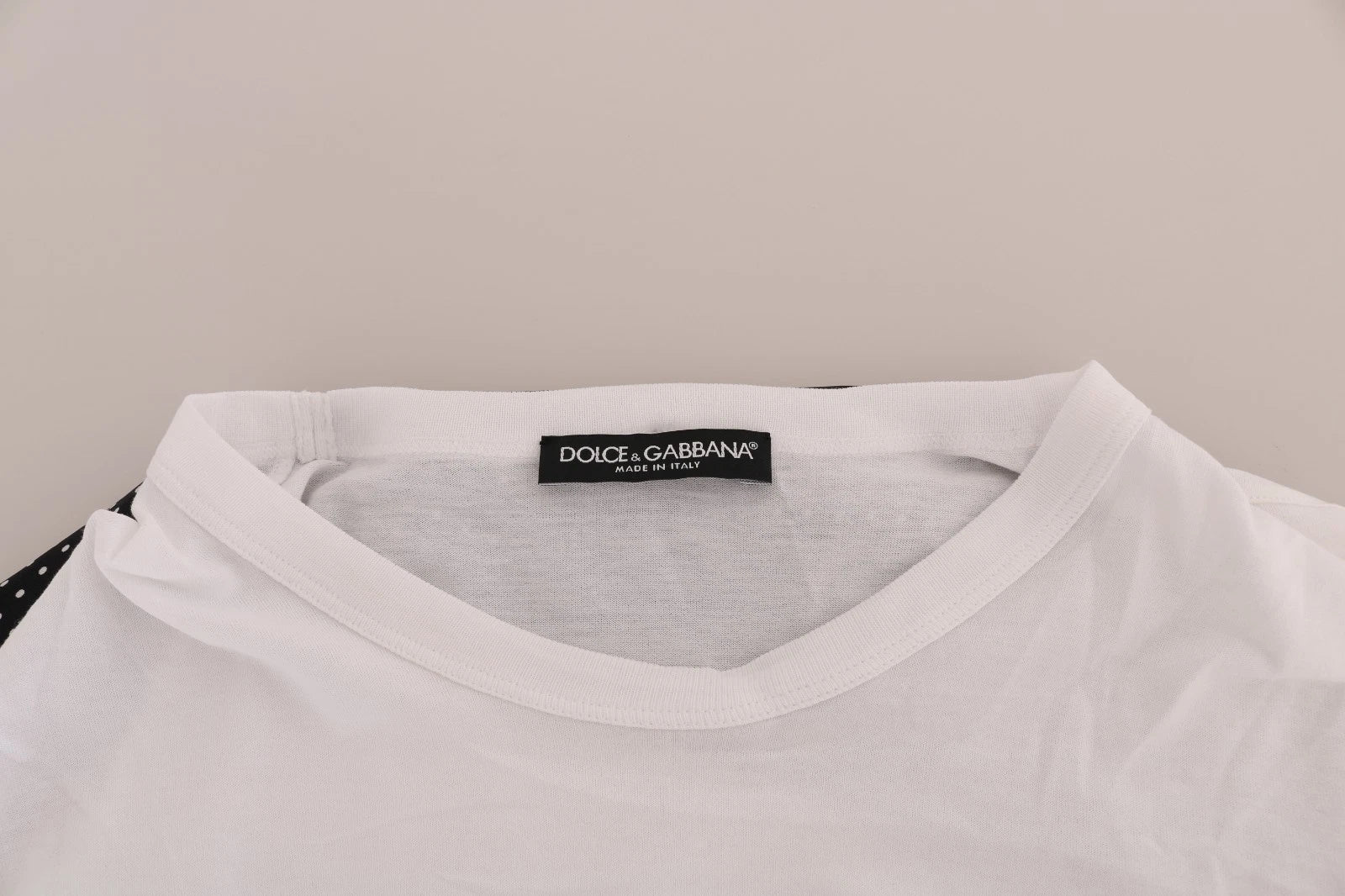 Dolce & Gabbana cotton T-shirt with silk scarf, black and white-7