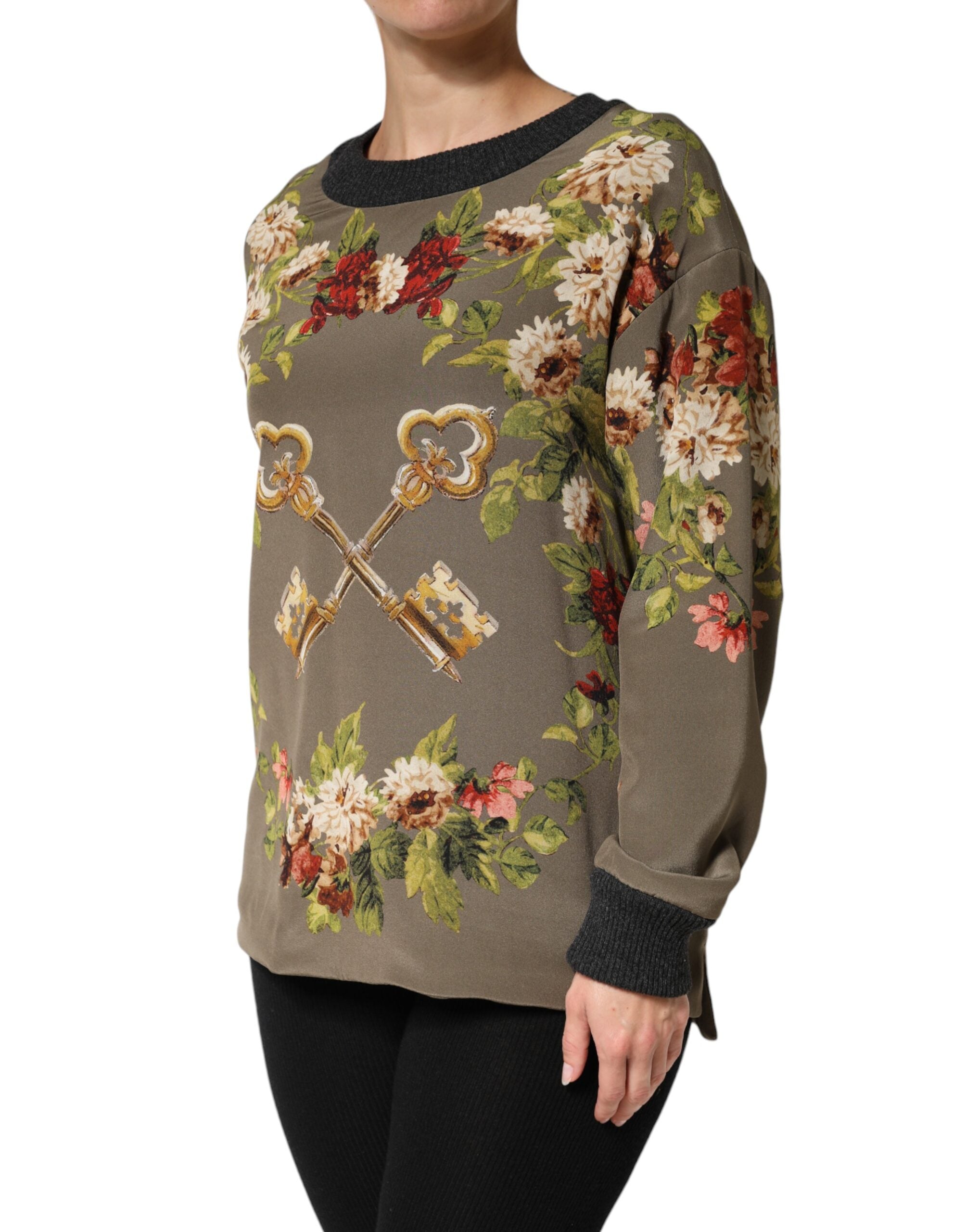 Dolce & Gabbana Enchanting Sicily Silk Sweater with Round Neck-3