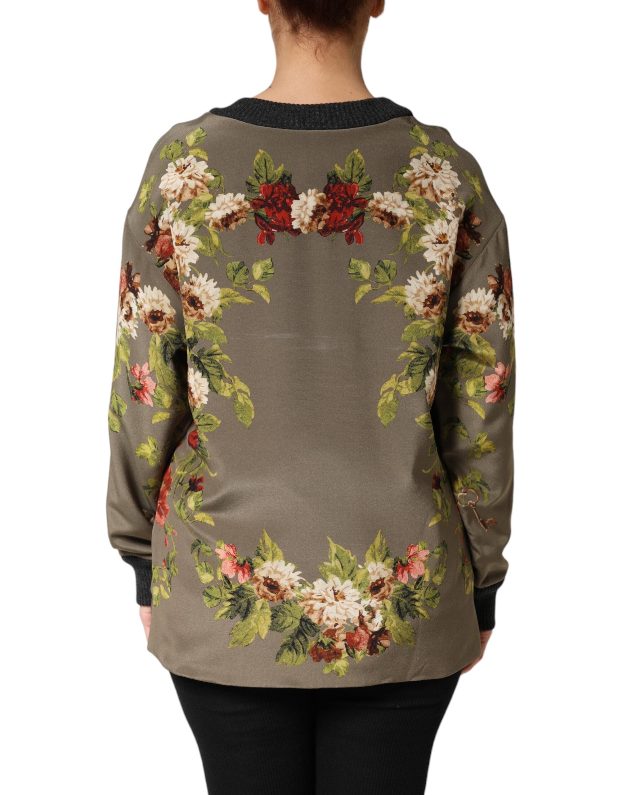 Dolce & Gabbana Enchanting Sicily Silk Sweater with Round Neck-4