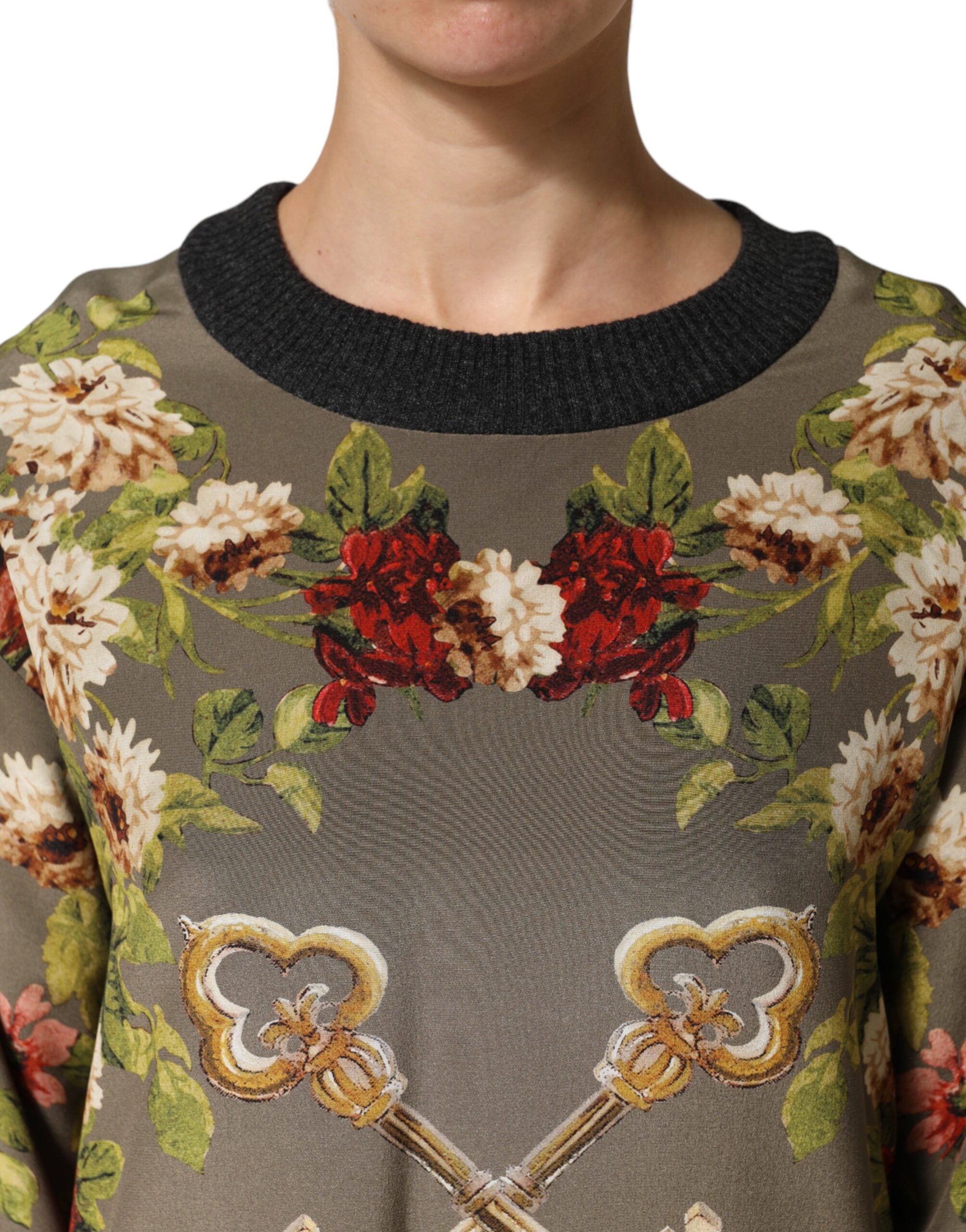 Dolce & Gabbana Enchanting Sicily Silk Sweater with Round Neck-5