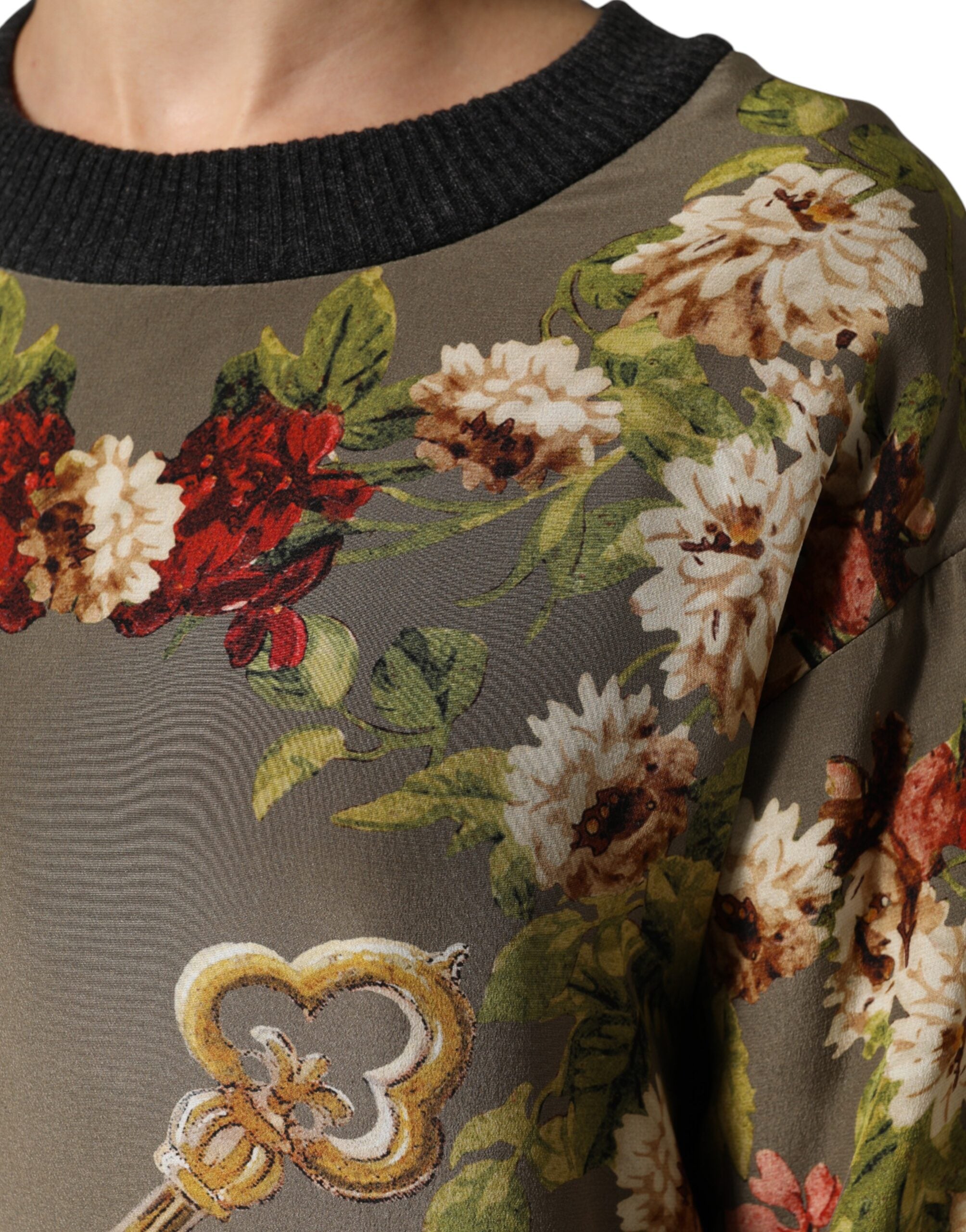 Dolce & Gabbana Enchanting Sicily Silk Sweater with Round Neck-6