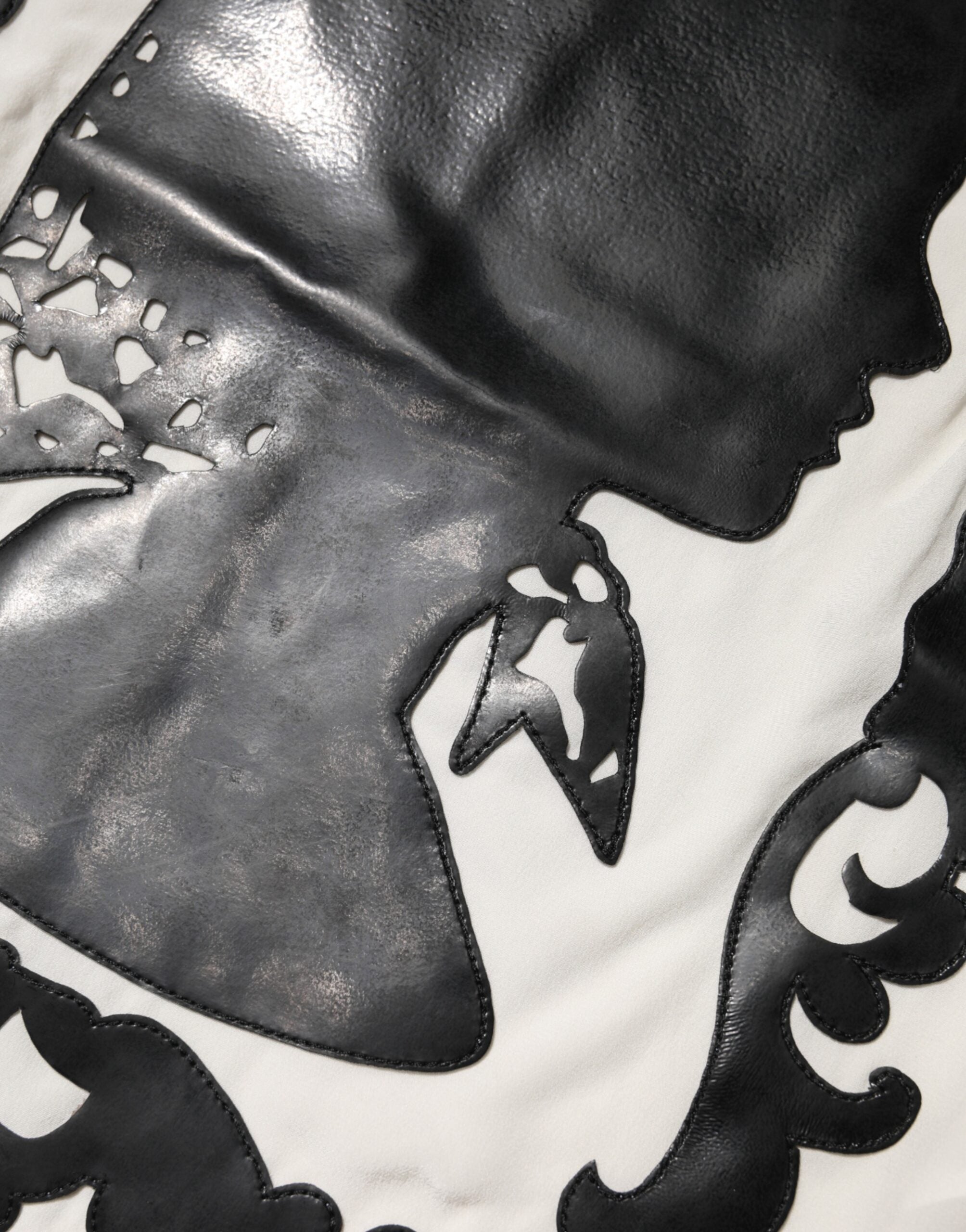 Top de seda Dolce & Gabbana con detalle de silueta y mangas cortas-8