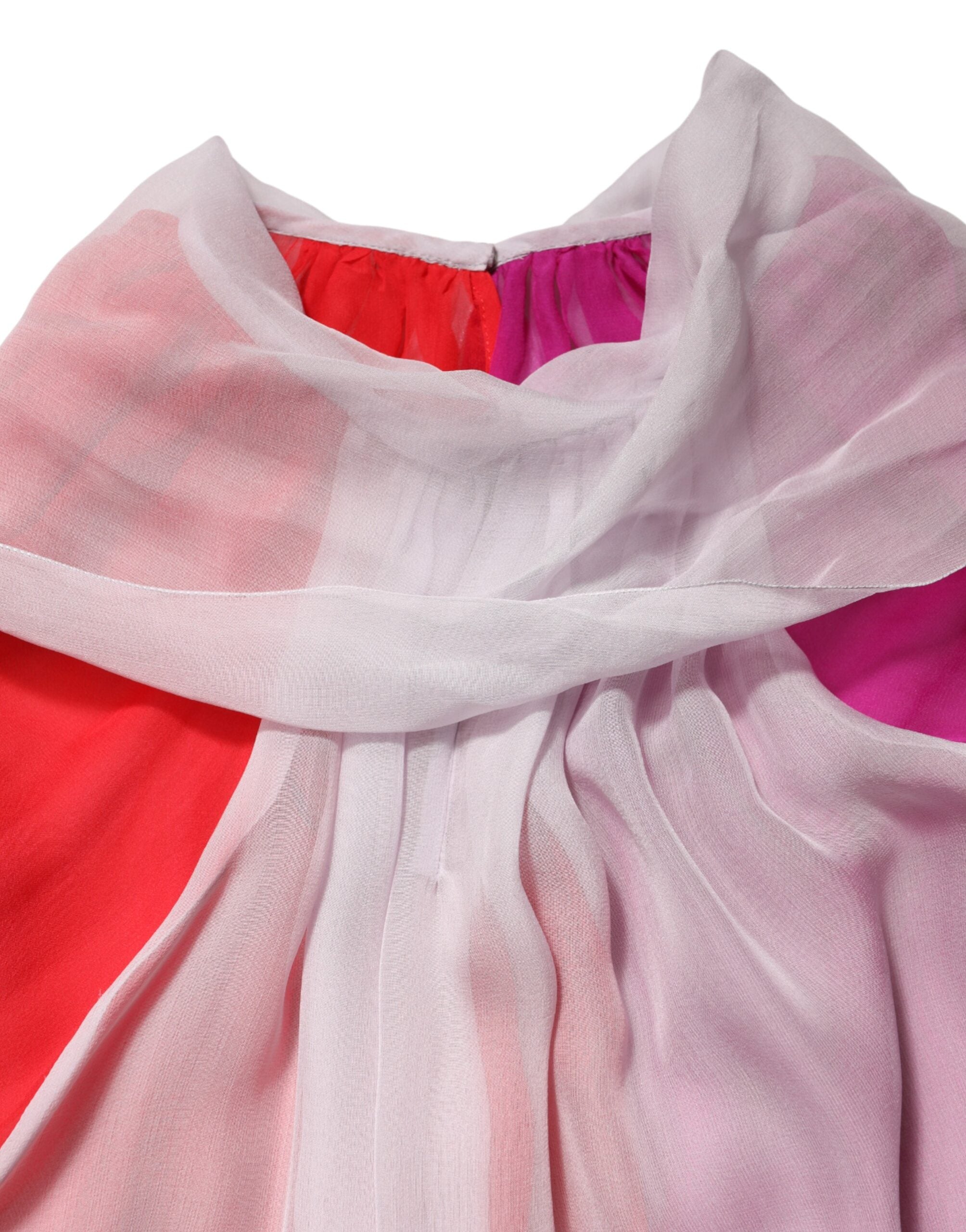 Blusa de seda Dolce & Gabbana con mangas cortas y estampados coloridos-7
