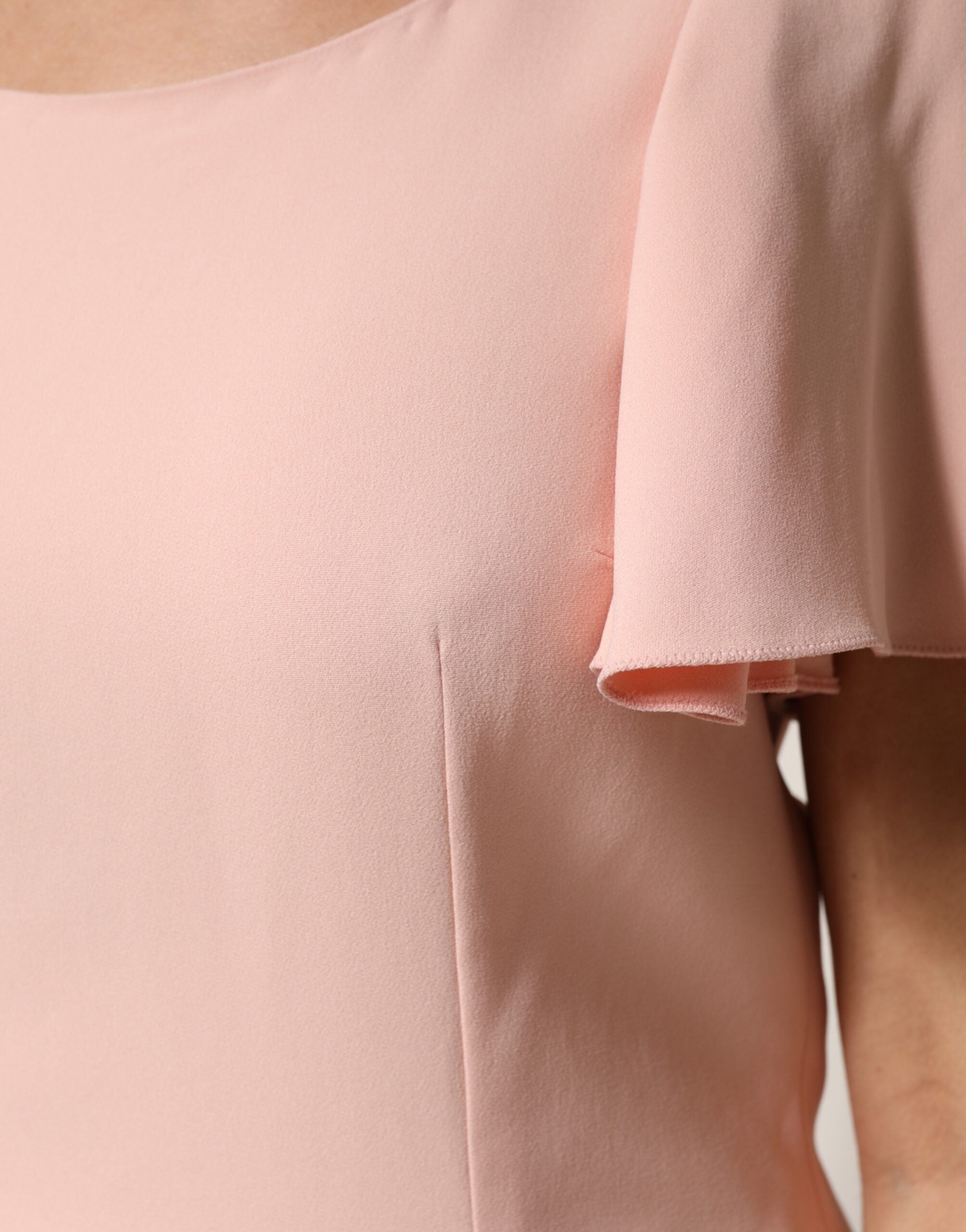 Dolce & Gabbana pink blouse with a round neck and short sleeves-6