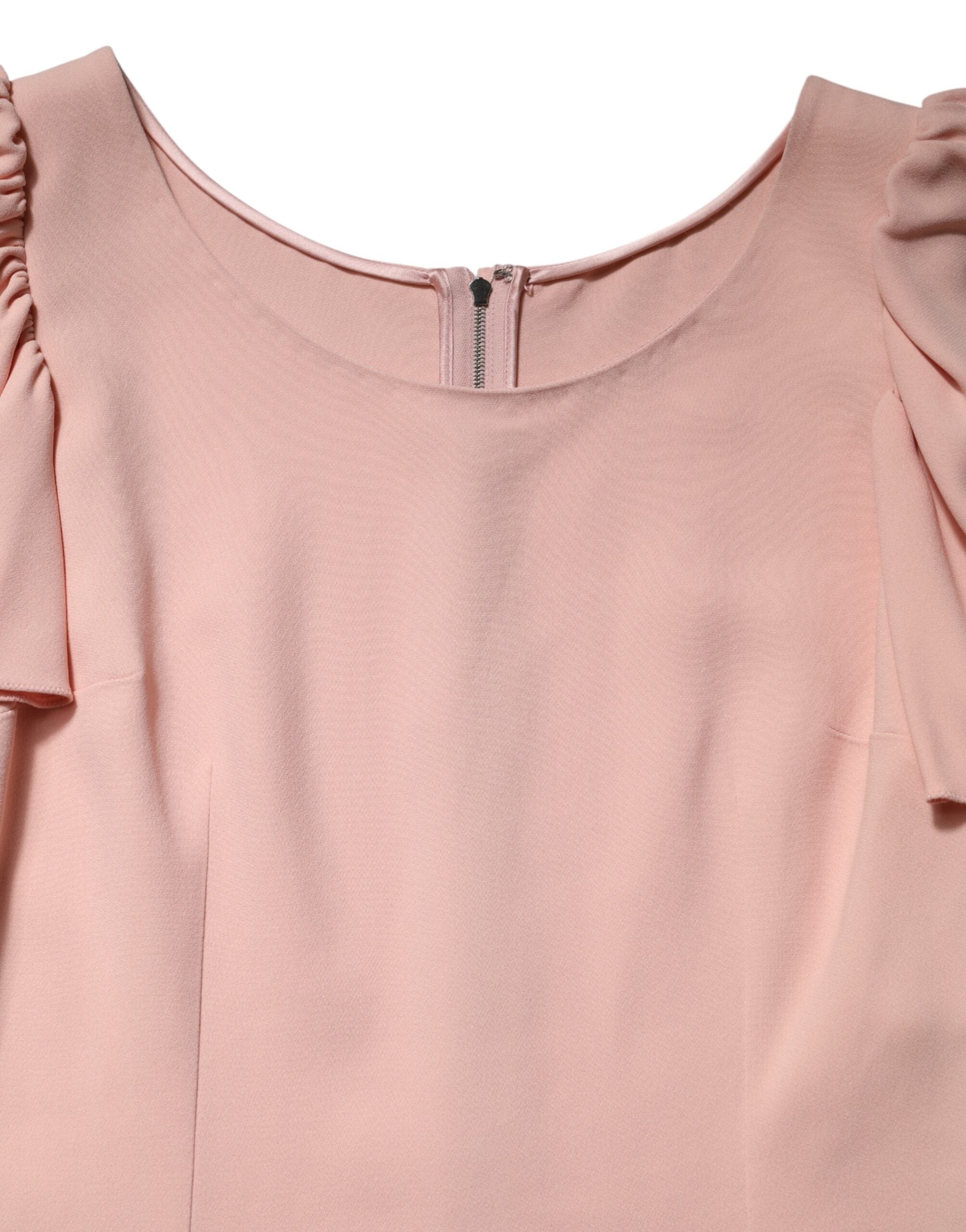 Dolce & Gabbana pink blouse with a round neck and short sleeves-7