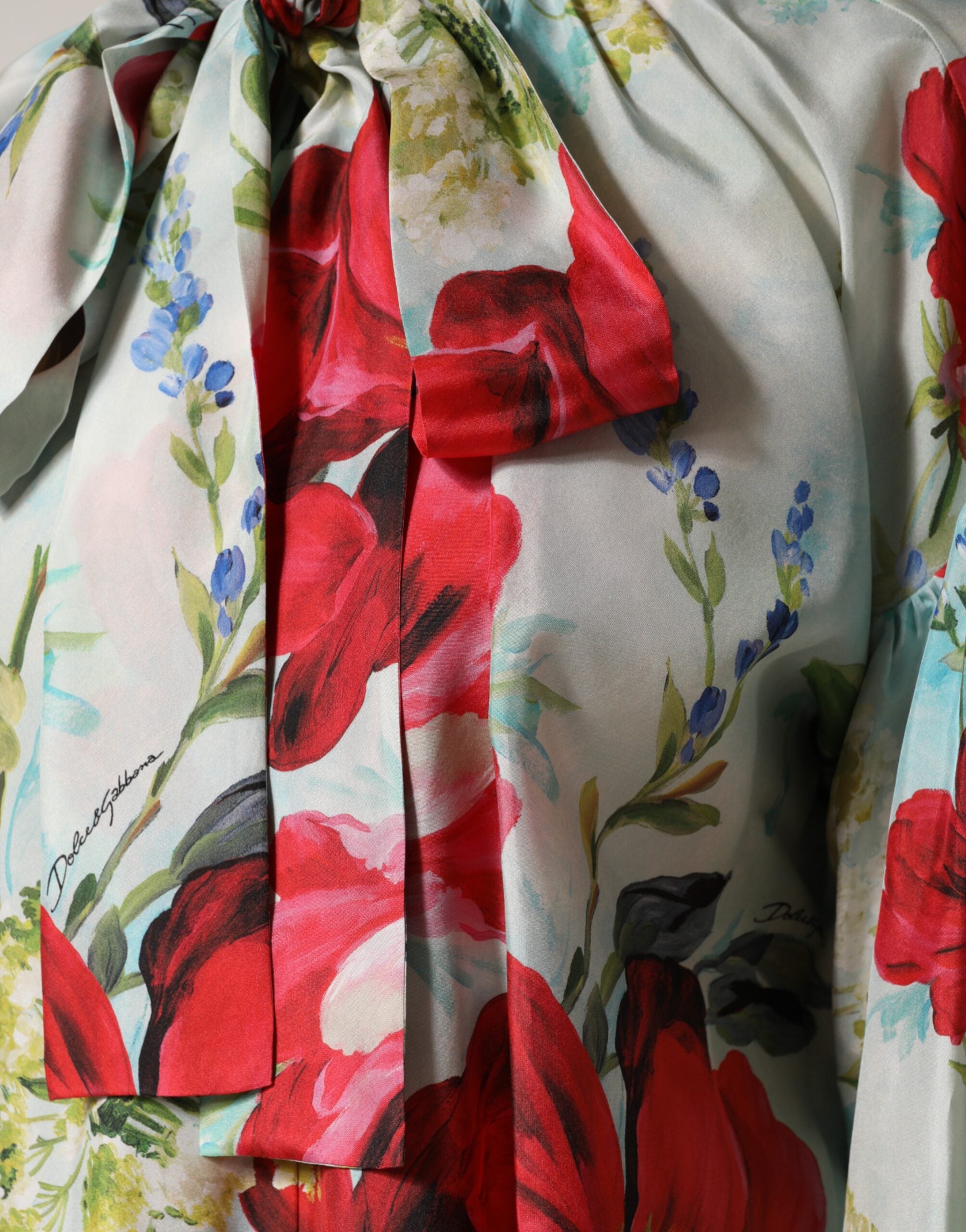 Dolce & Gabbana blouse with long sleeves and floral pattern in multicolor-6