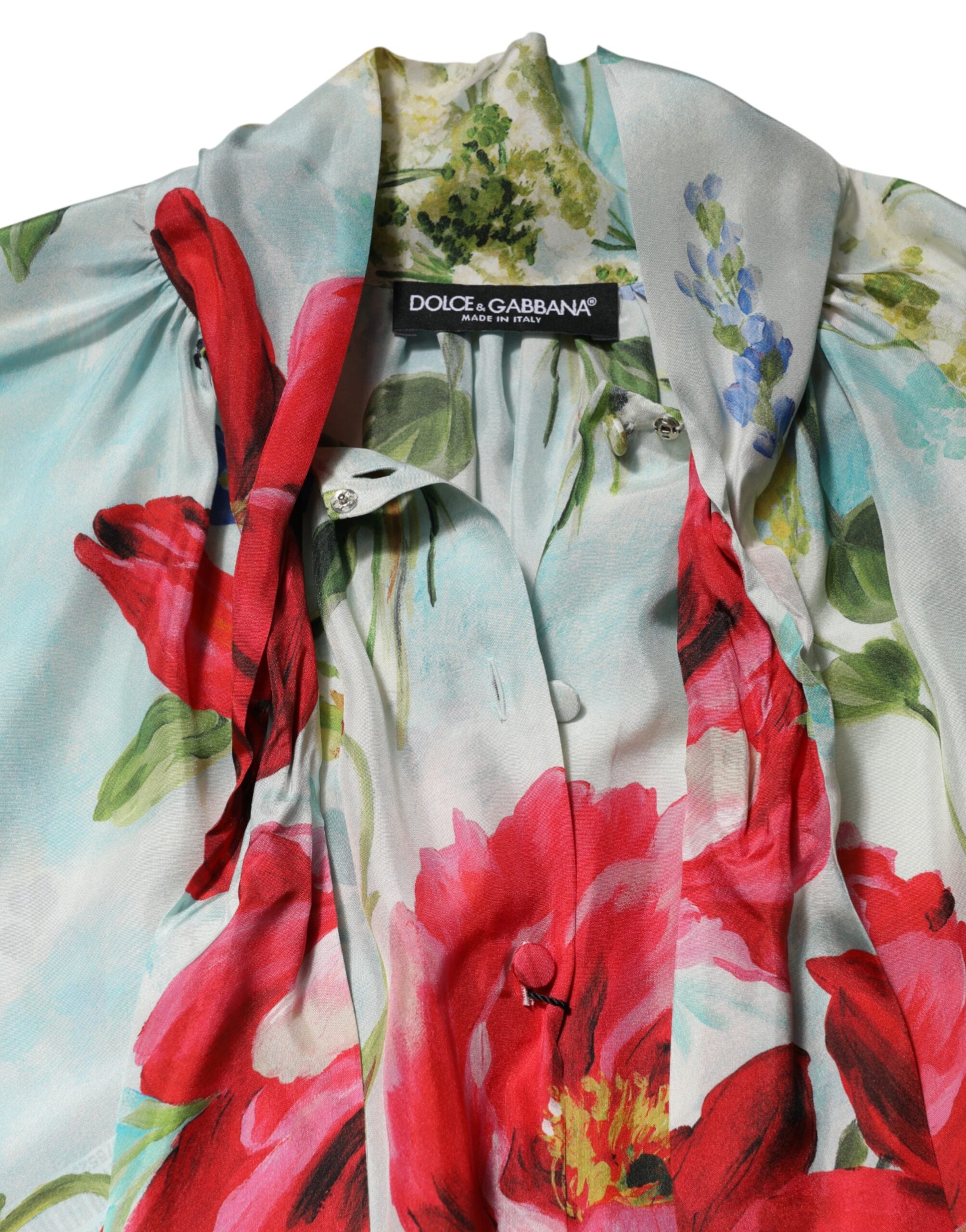 Dolce & Gabbana blouse with long sleeves and floral pattern in multicolor-7