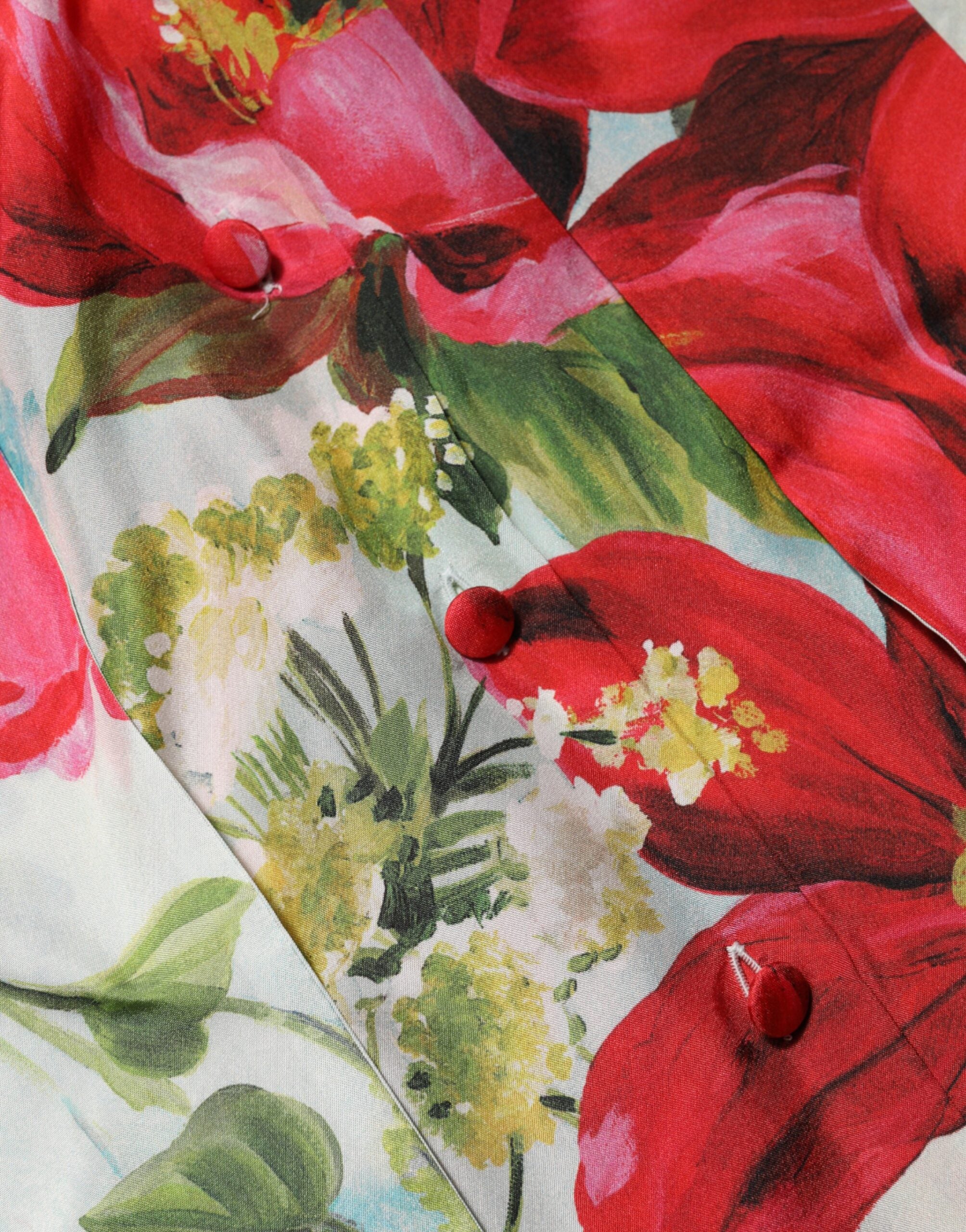 Dolce & Gabbana blouse with long sleeves and floral pattern in multicolor-8
