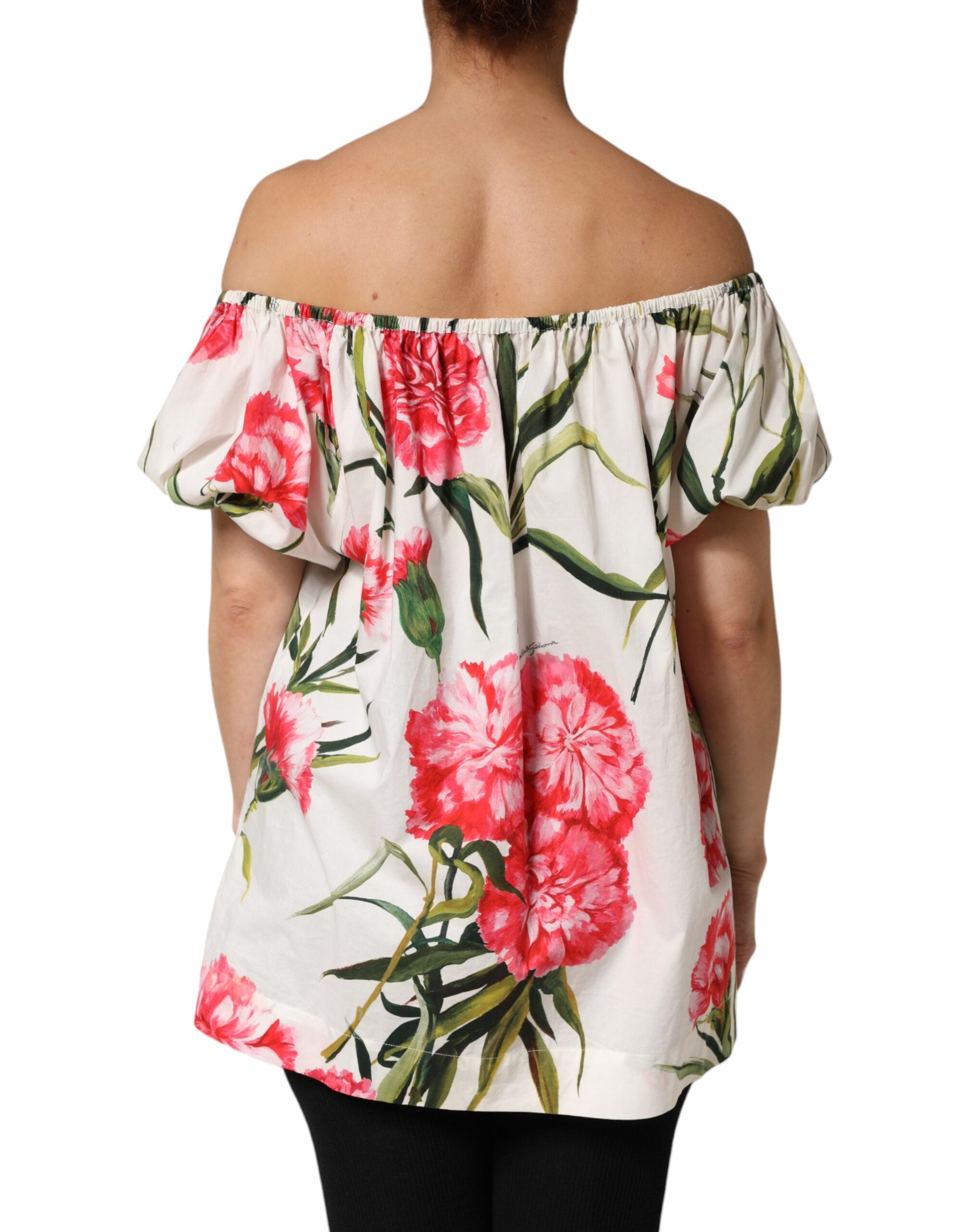 Blusa Dolce & Gabbana con estampado floral y escote de hombros descubiertos-4