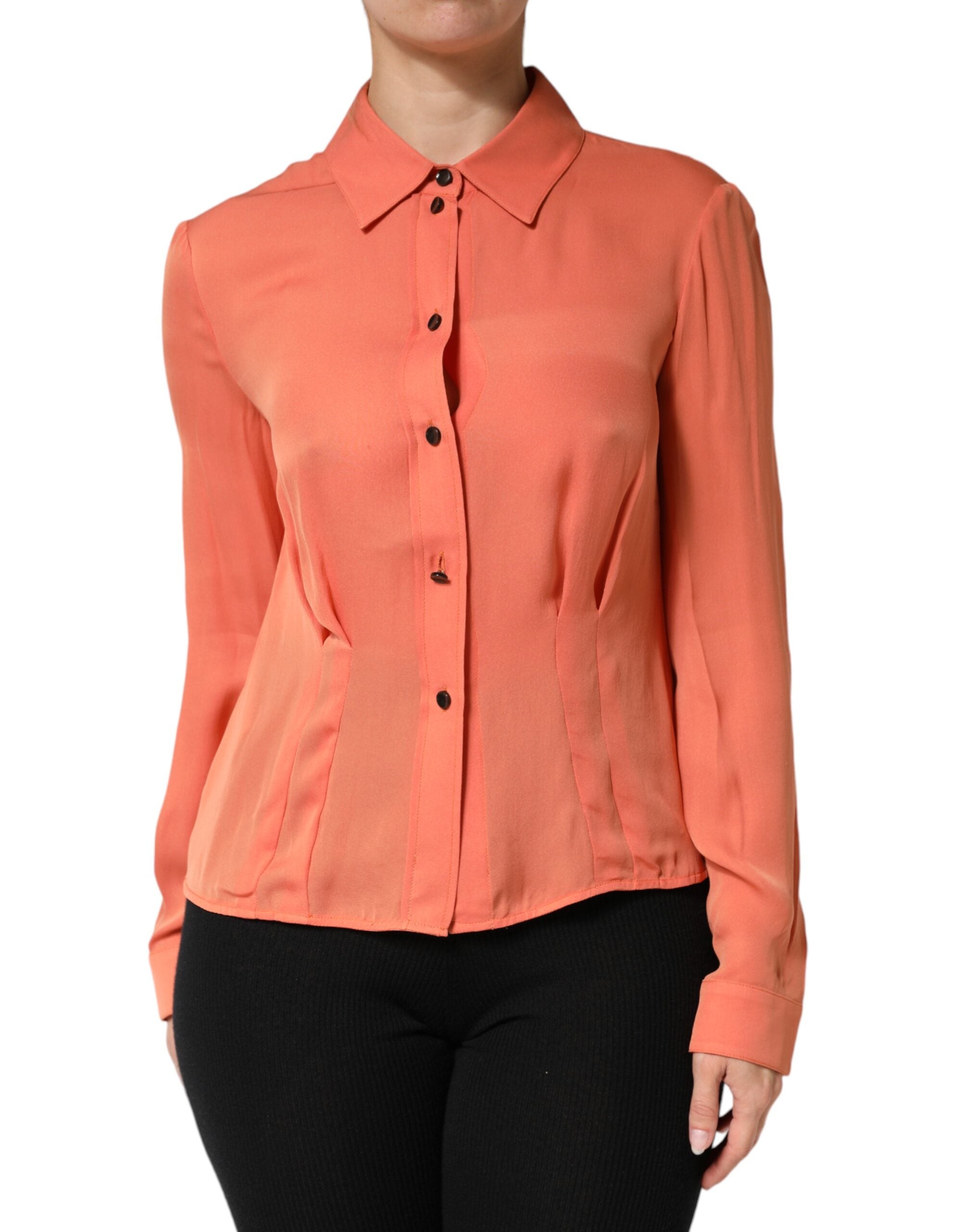 Camisa de manga larga con botones delanteros naranja de Emporio Armani-2