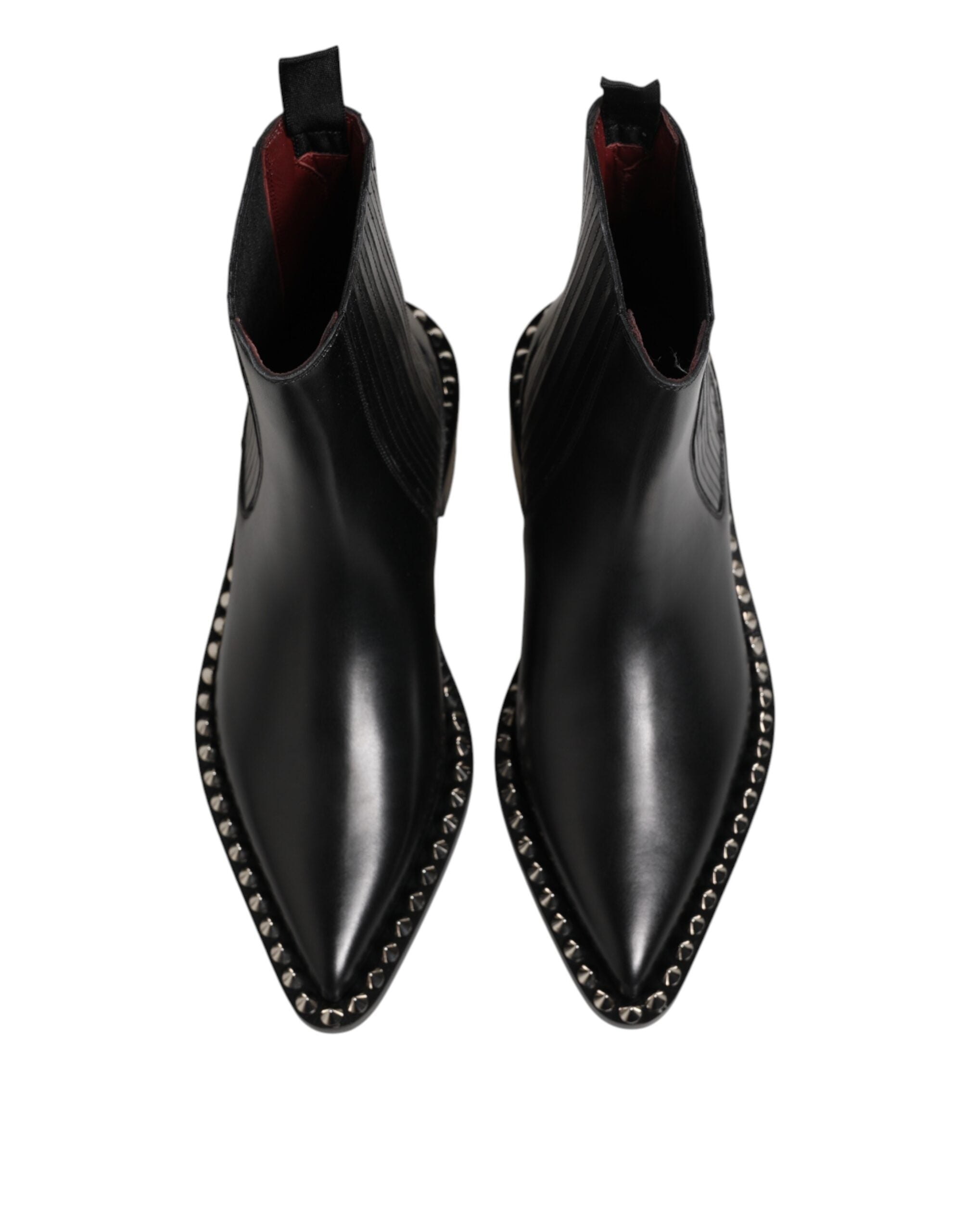 Dolce & Gabbana black, studded Chelsea ankle boots-4