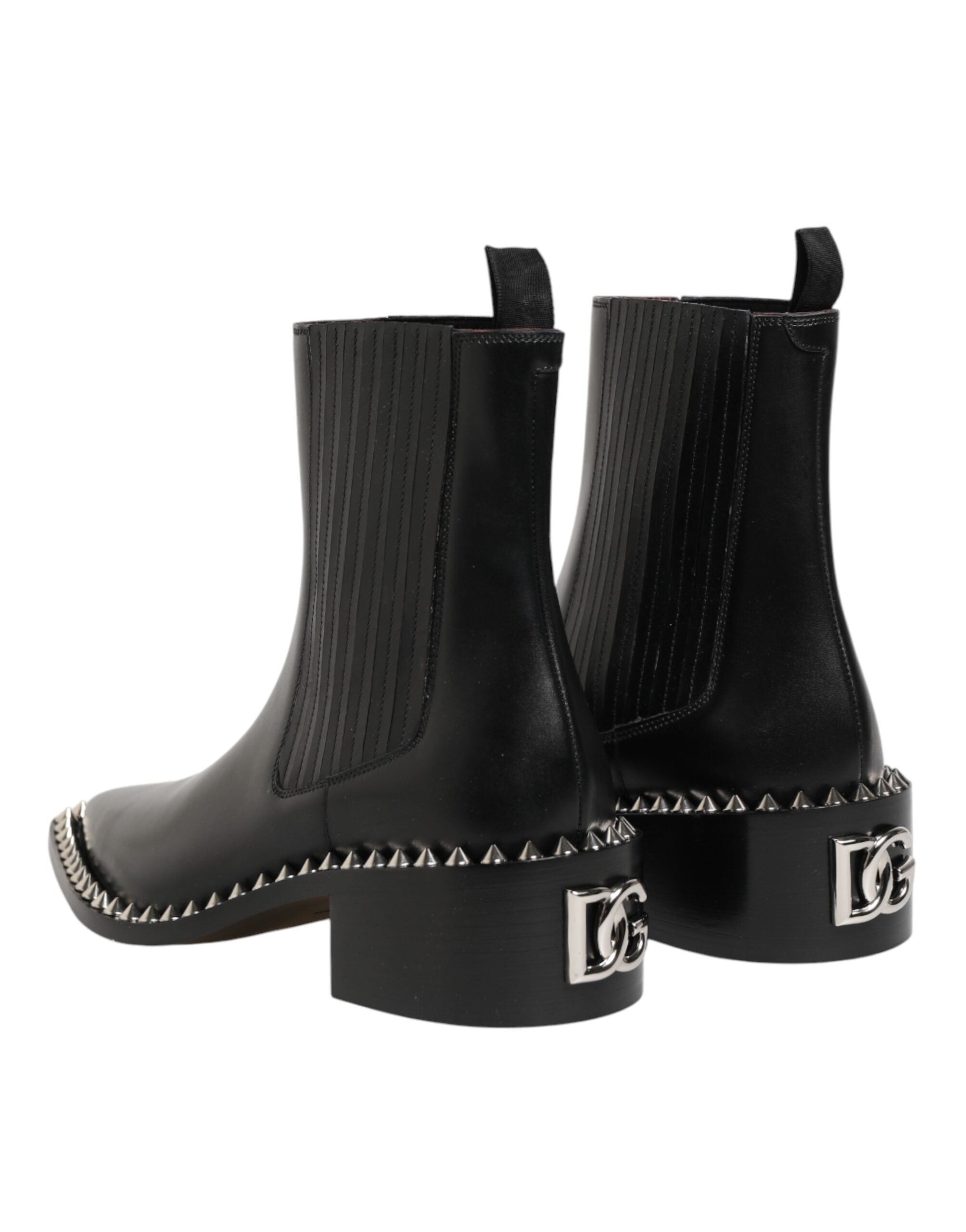 Dolce & Gabbana black, studded Chelsea ankle boots-6