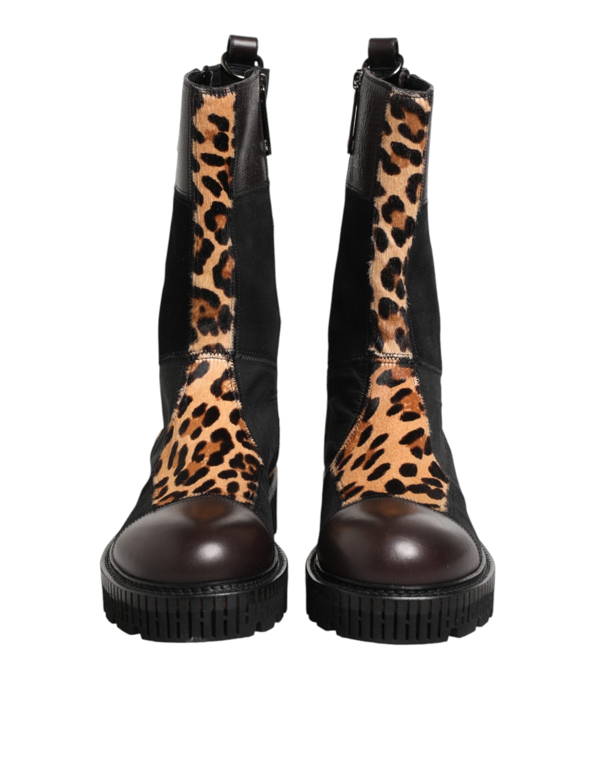 Dolce & Gabbana Mittelhohe Stiefel mit Leopardenmuster-3