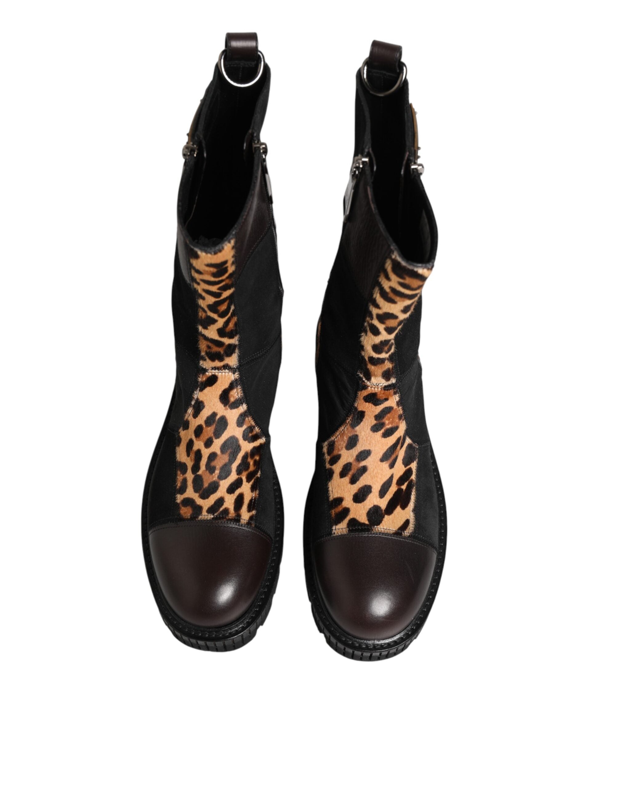Dolce & Gabbana Mittelhohe Stiefel mit Leopardenmuster-4