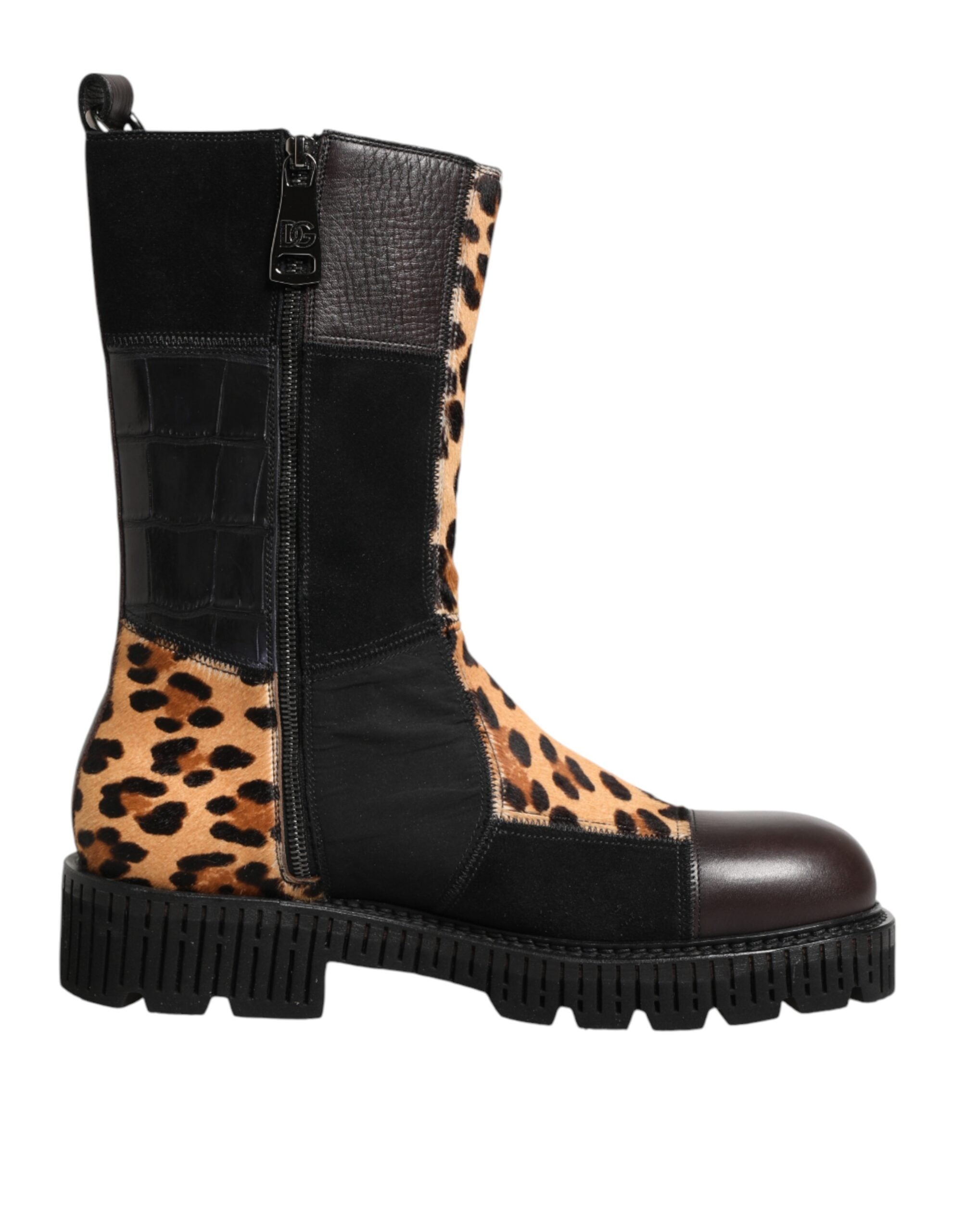 Dolce & Gabbana Mittelhohe Stiefel mit Leopardenmuster-7