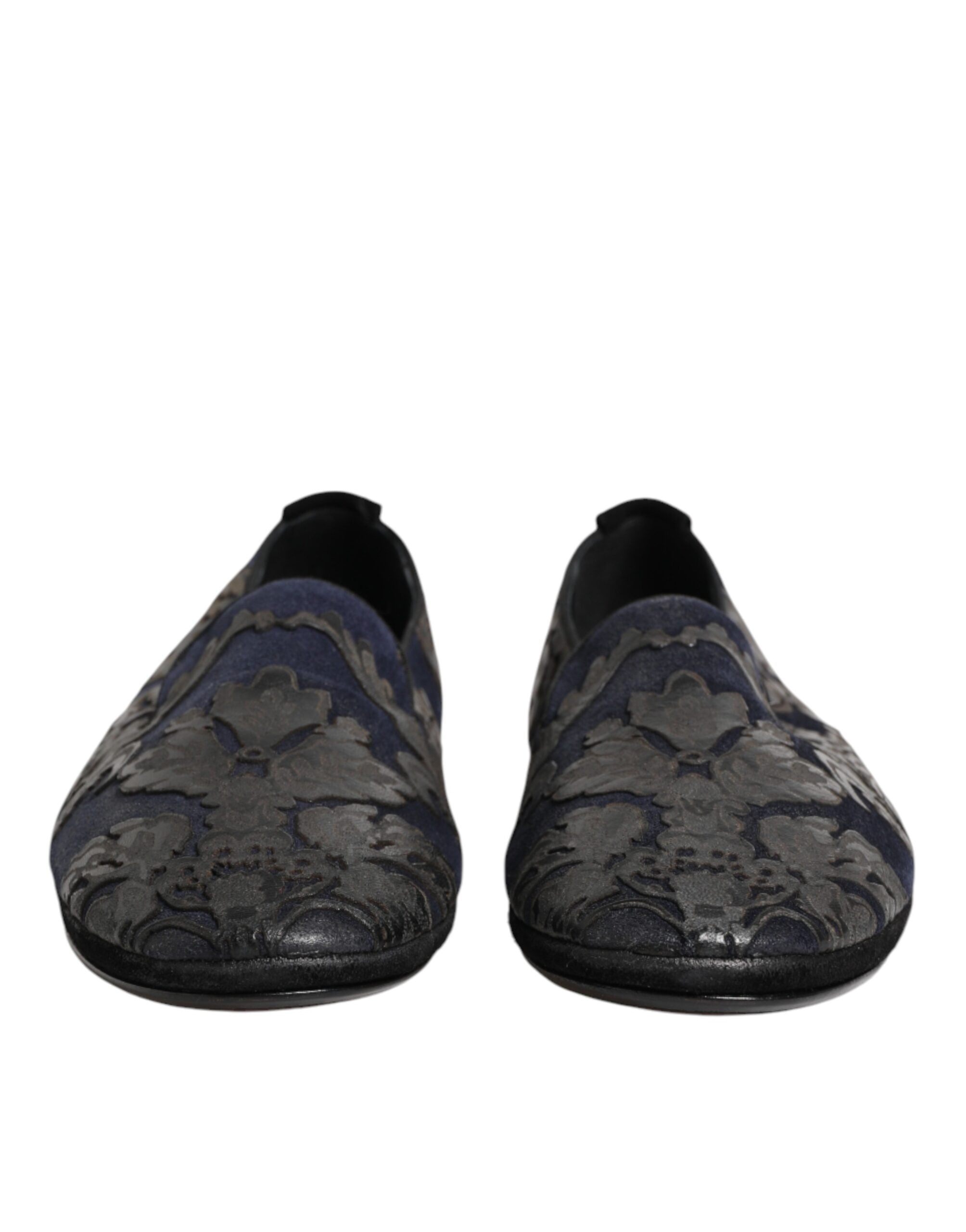 Pantuflas de piel jacquard negra de Dolce & Gabbana-3