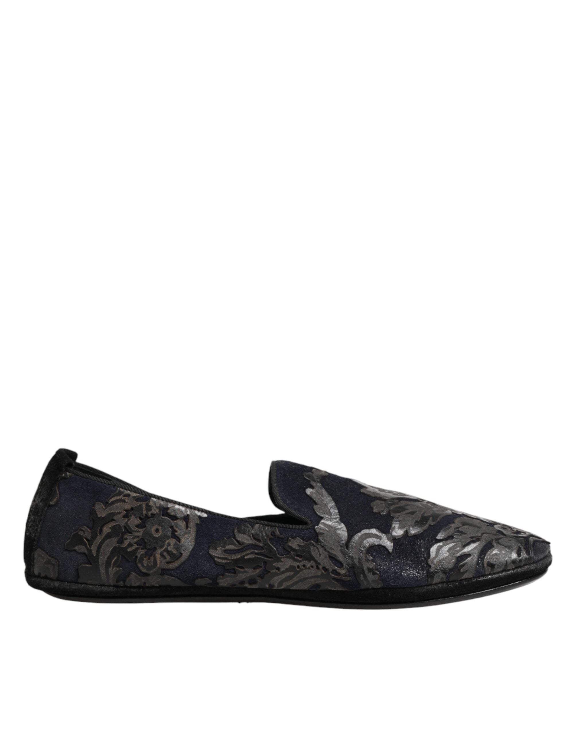 Pantuflas de piel jacquard negra de Dolce & Gabbana-2