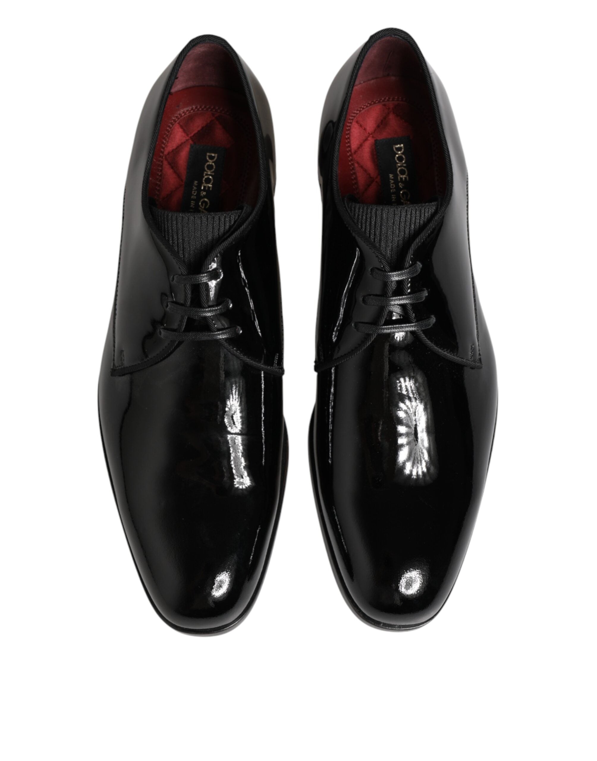 Dolce & Gabbana Black Derby Lace-Up Shoes in Calfskin Leather-4