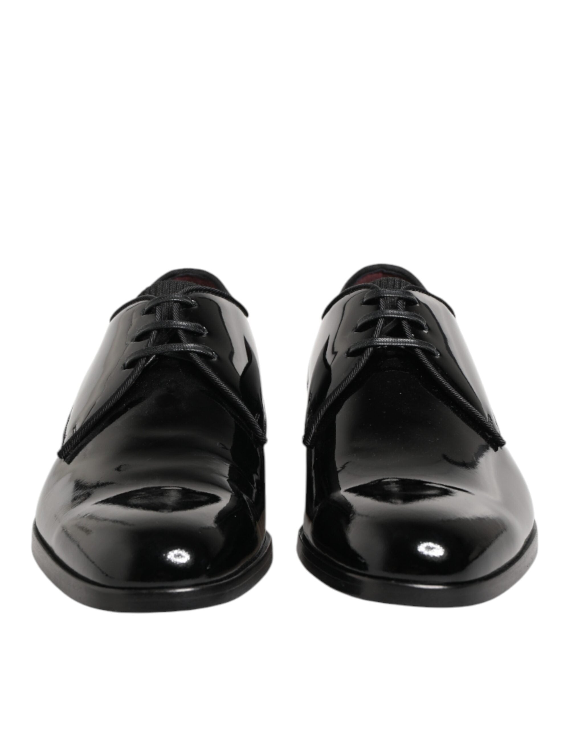 Dolce & Gabbana Black Derby Lace-Up Shoes in Calfskin Leather-3