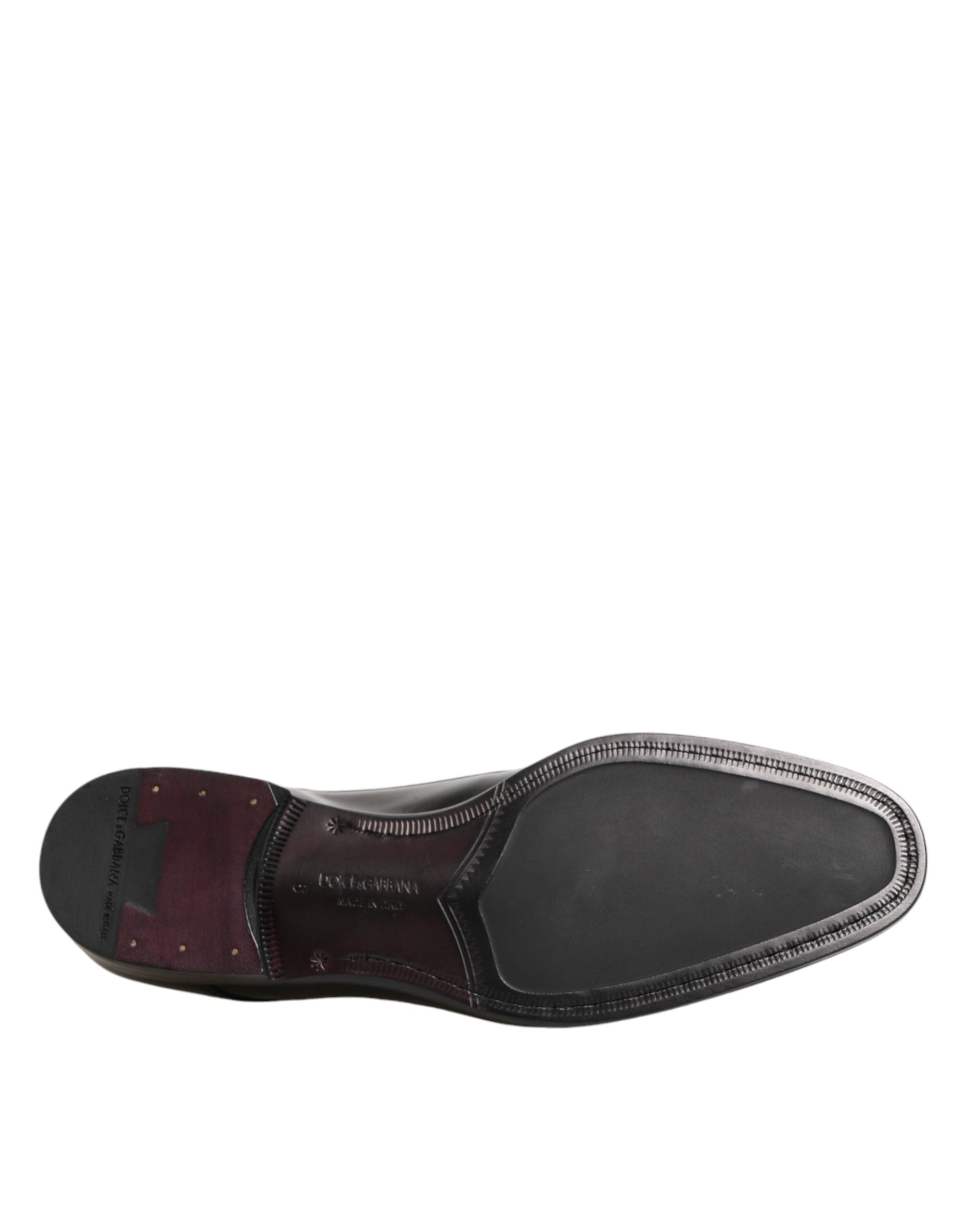 Dolce & Gabbana Black Derby Lace-Up Shoes in Calfskin Leather-8
