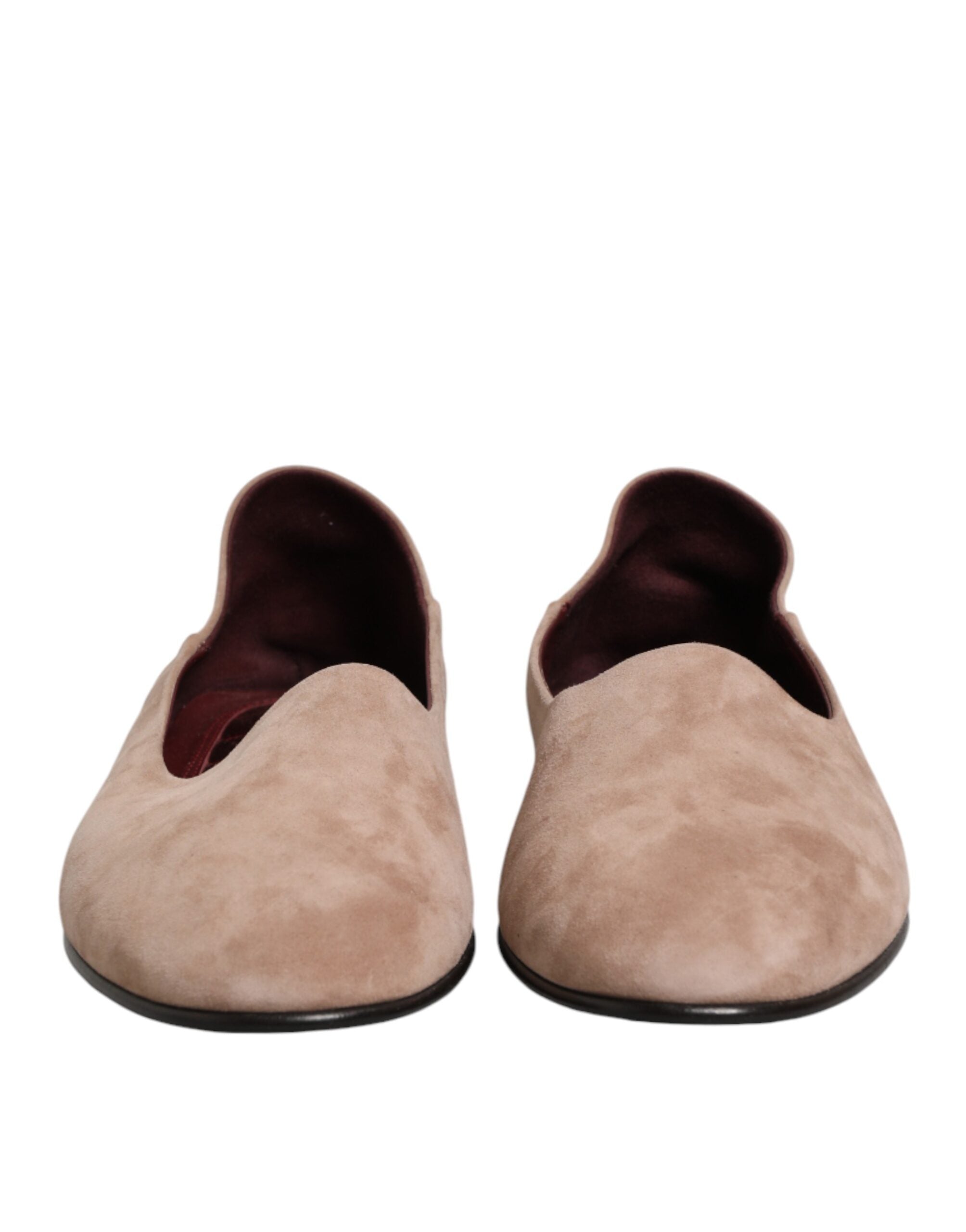 Dolce & Gabbana Beigefarbene Wildleder-Loafer zum Hineinschlüpfen