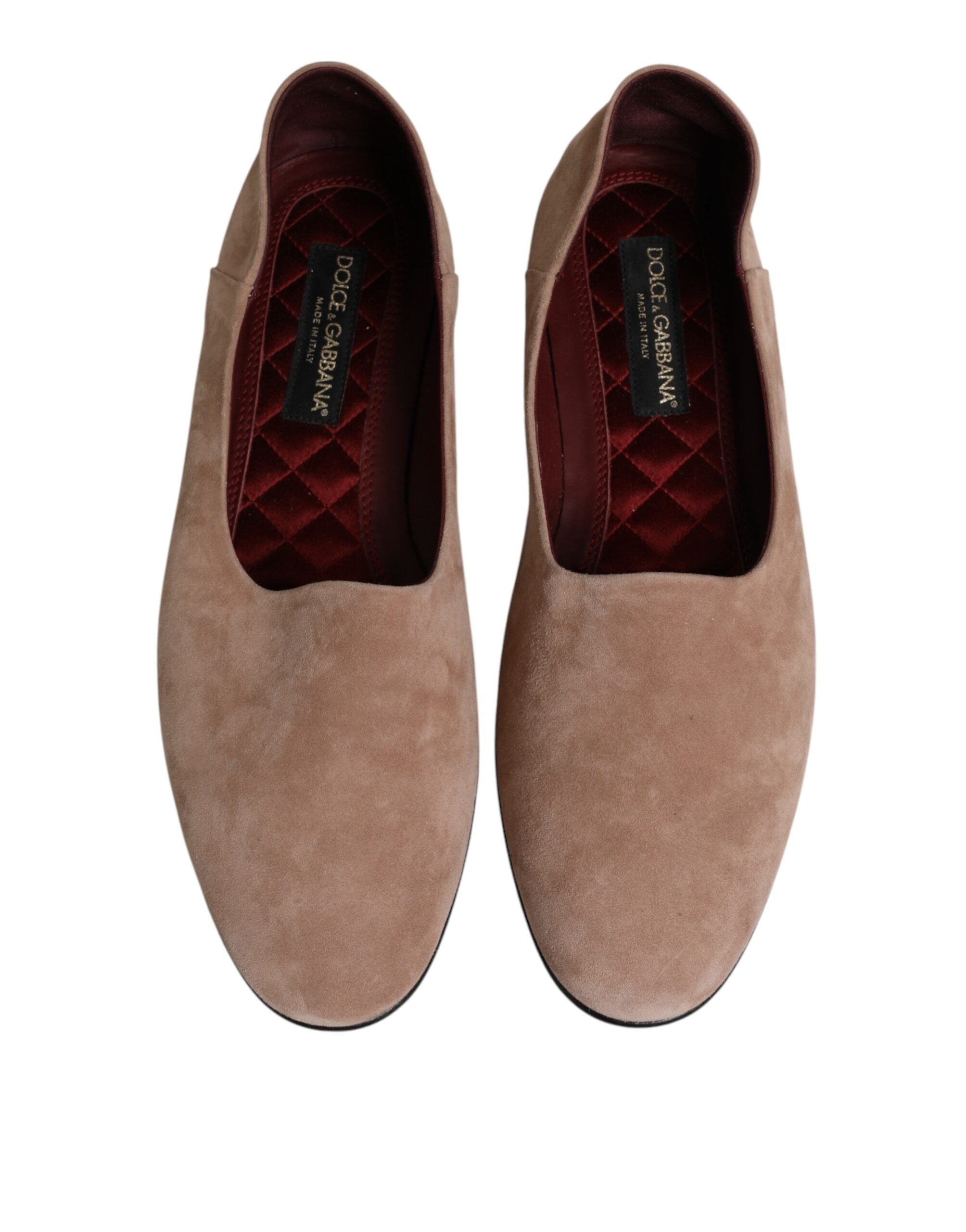 Dolce & Gabbana Beigefarbene Wildleder-Loafer zum Hineinschlüpfen-2