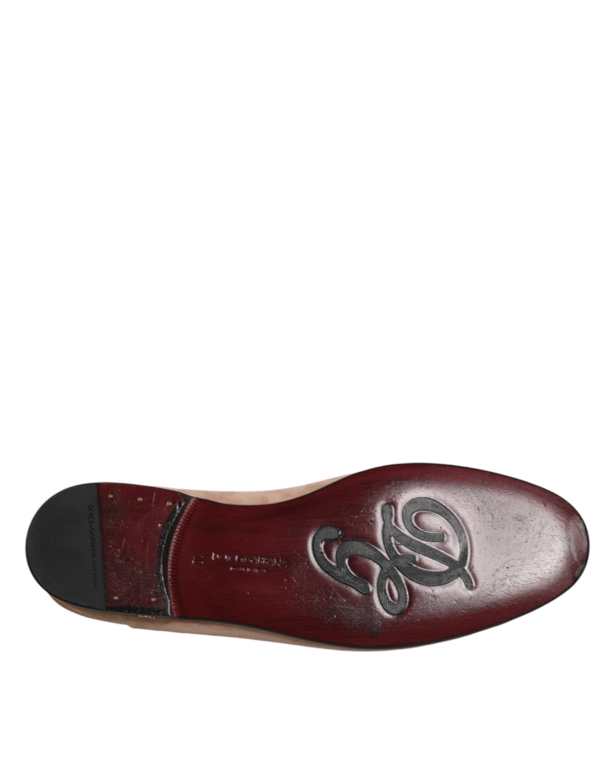 Dolce & Gabbana Beigefarbene Wildleder-Loafer zum Hineinschlüpfen-8