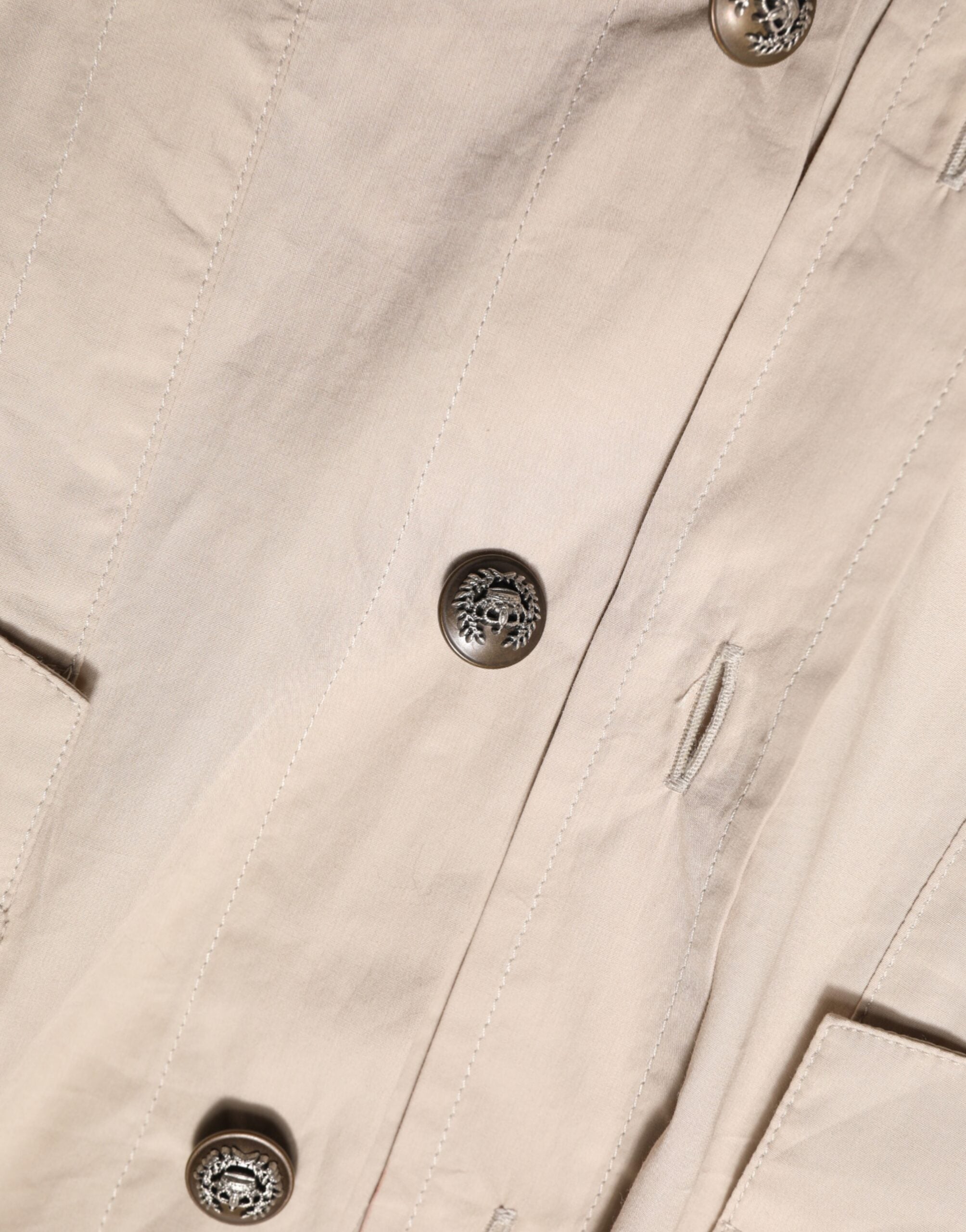 Dolce & Gabbana beige long-sleeved cotton shirt with collar-8