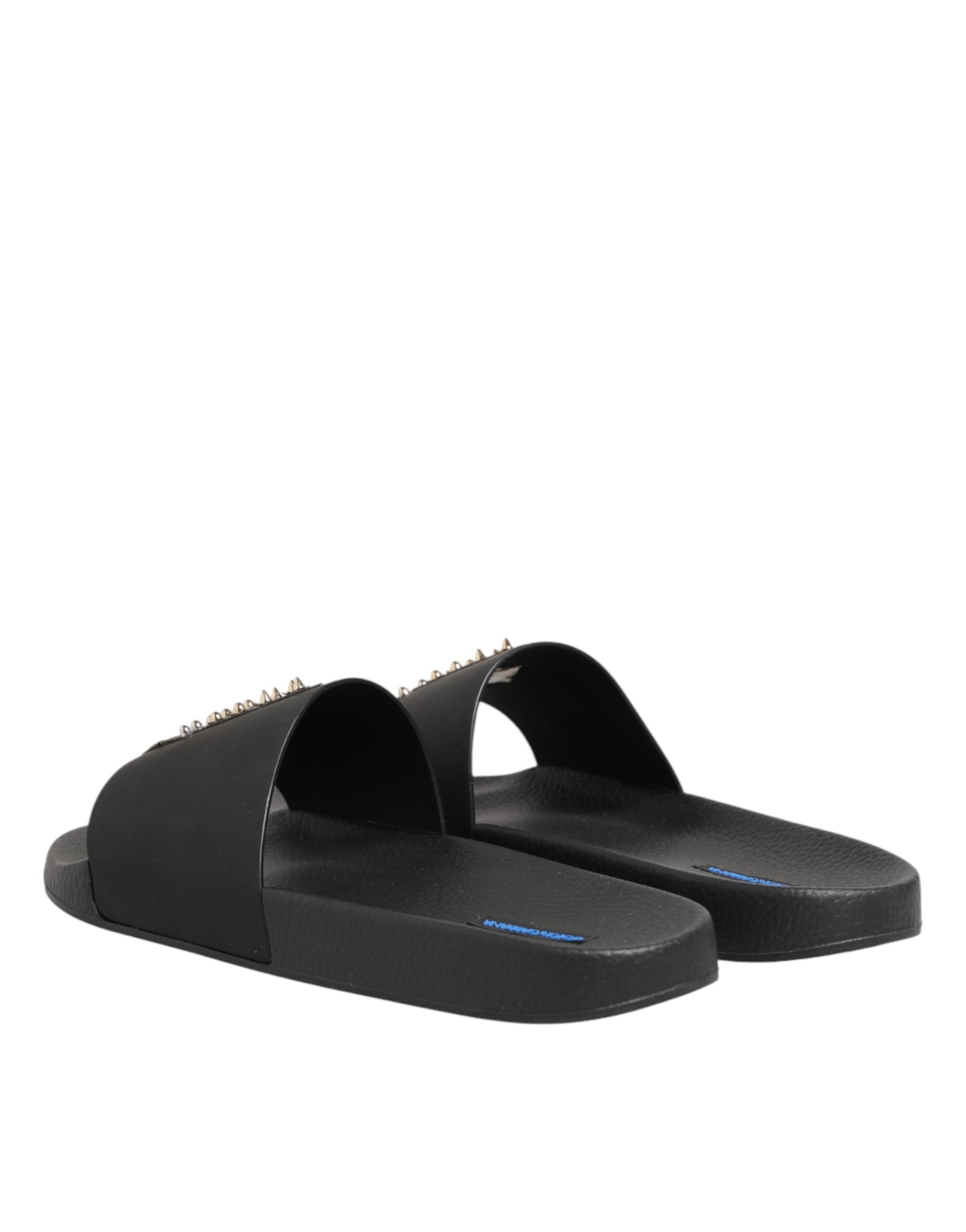 Dolce & Gabbana Black Leather Sandals with Straps for the Beach-6